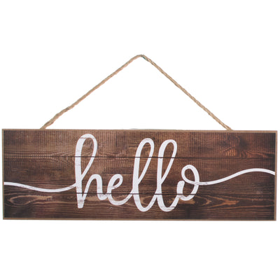 15" Wooden Sign: Hello