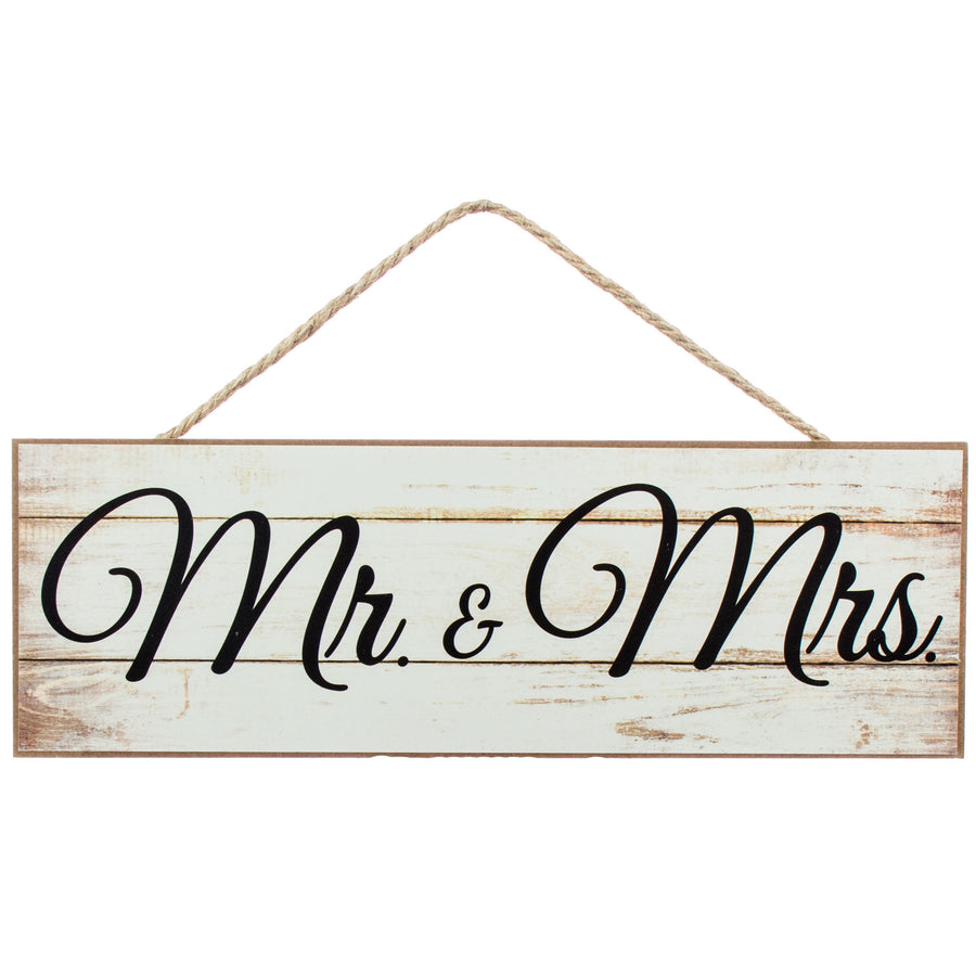 15" Wooden Sign: Mr. & Mrs.