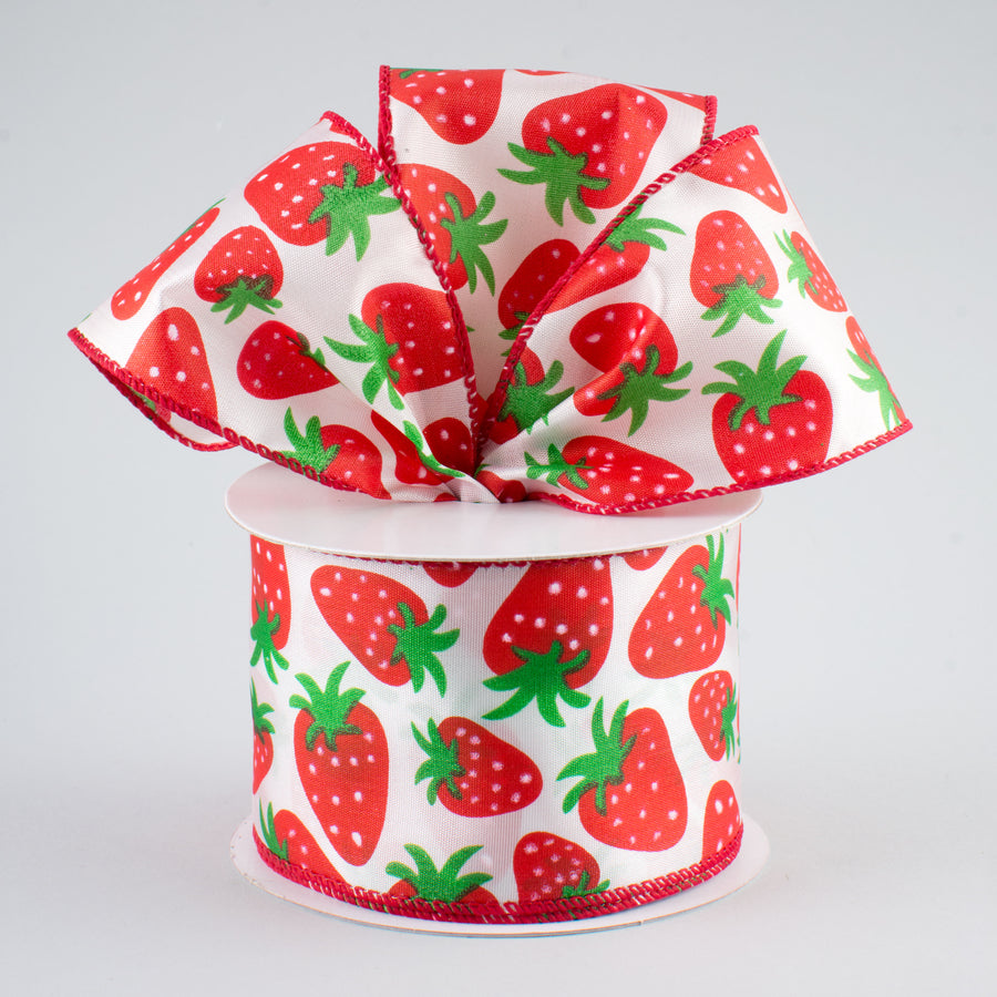 2.5" Strawberry Ribbon (10 Yards)