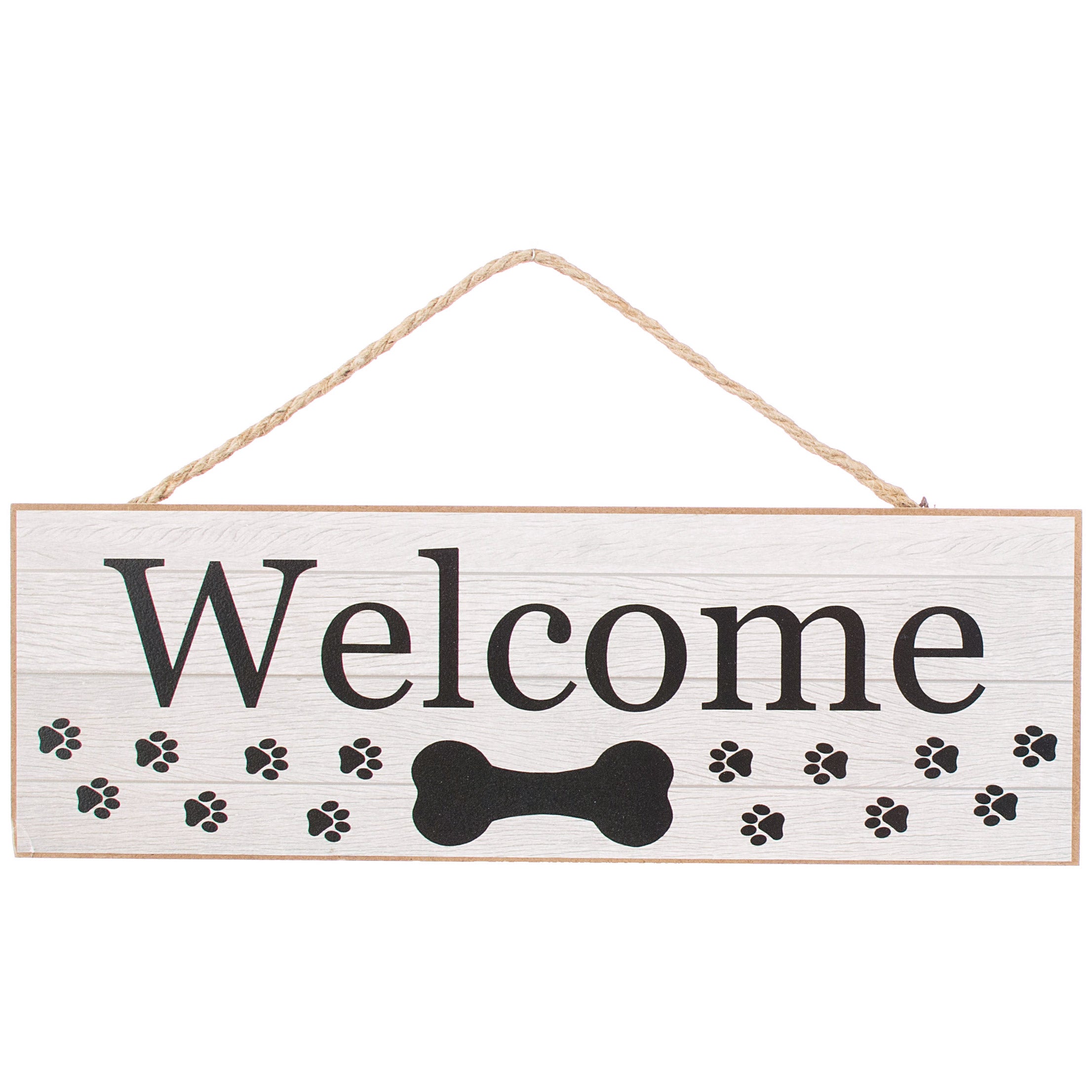 15" Wooden Sign: Welcome Dog Bone