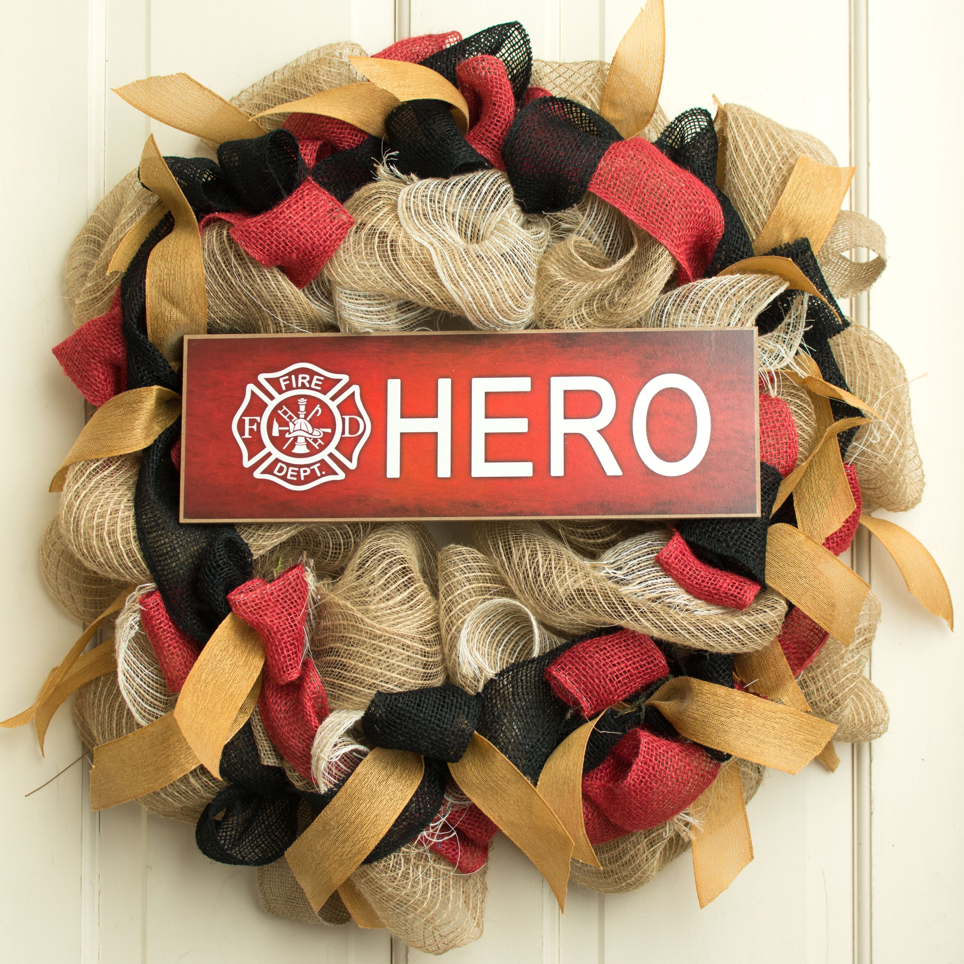 15" Wooden Sign: Firefighter Hero