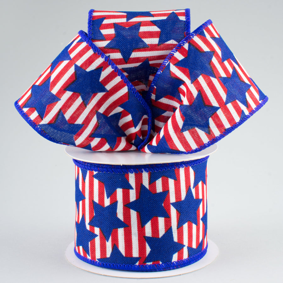 2.5" Stars On Stripes Ribbon (10 Yards)