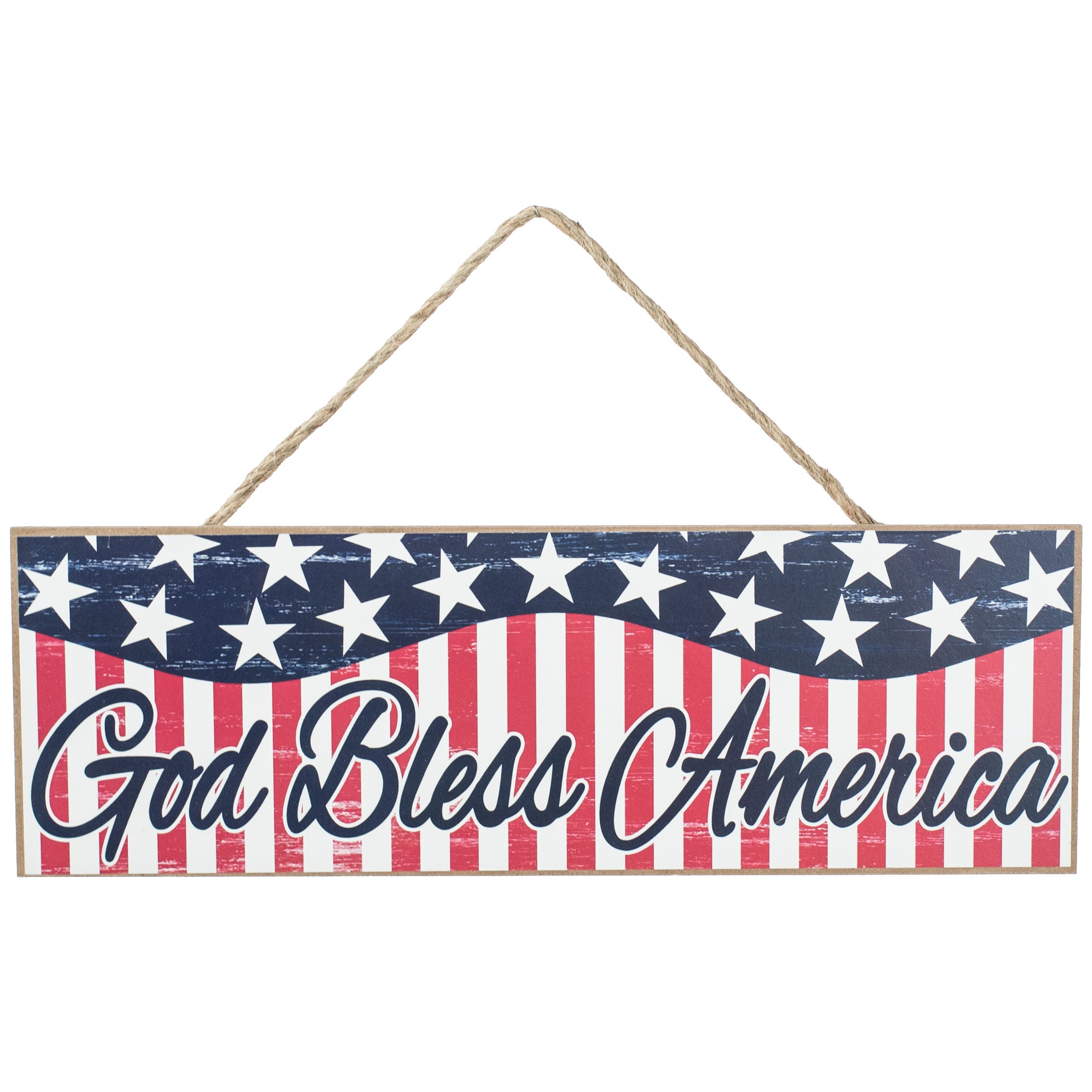 15" Wooden Sign: God Bless America