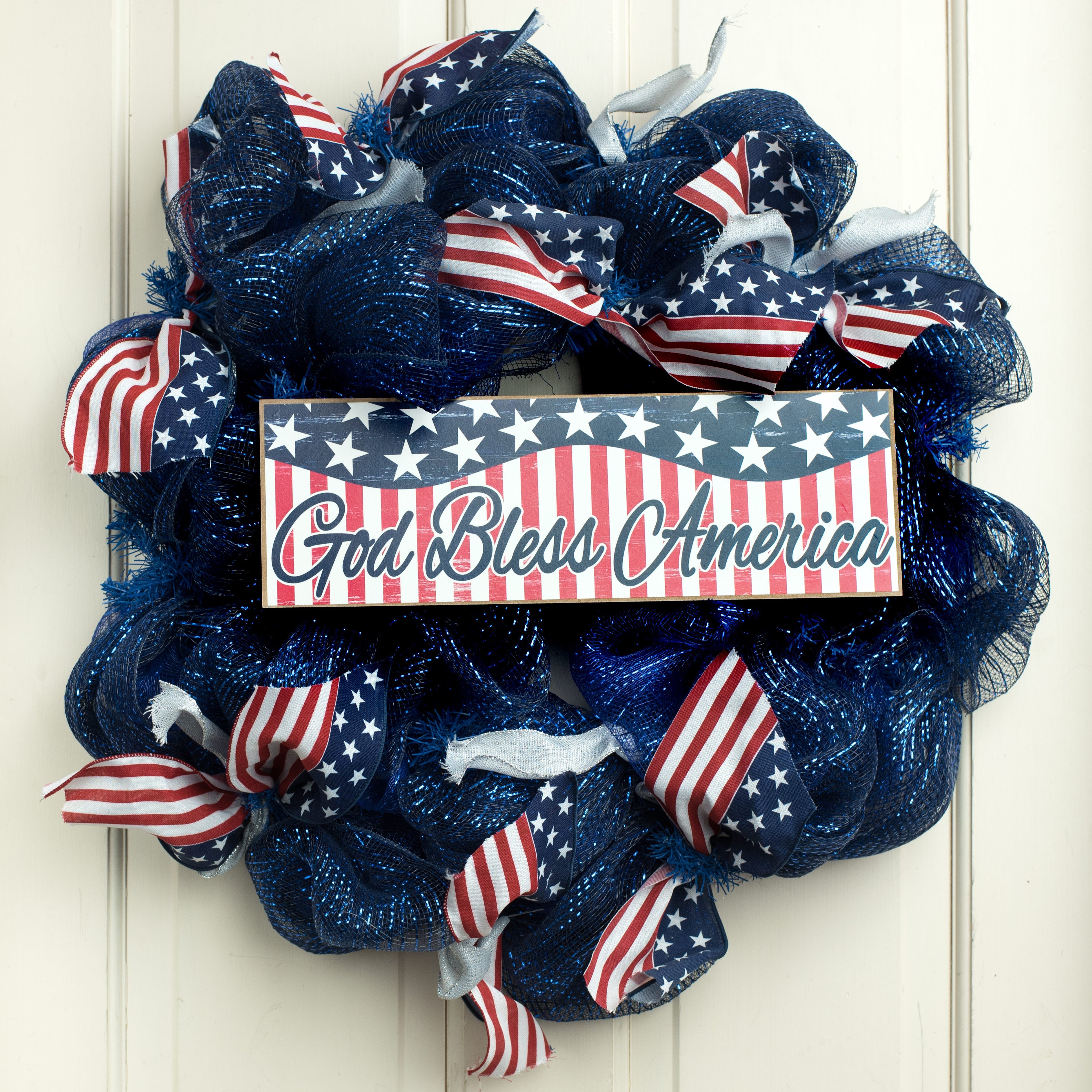 15" Wooden Sign: God Bless America