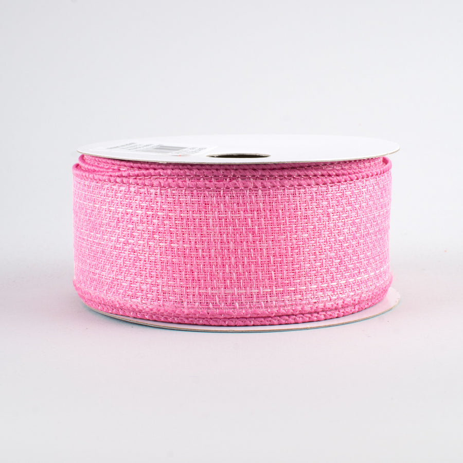 1.5" Royal Faux Burlap Ribbon: Pink (10 Yards)