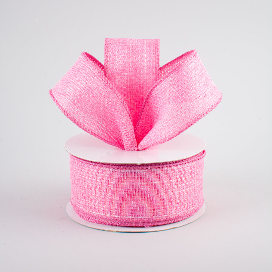 1.5" Royal Faux Burlap Ribbon: Pink (10 Yards)