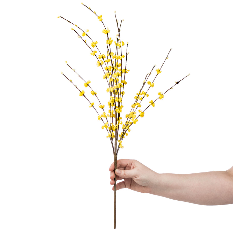 24" Curly Q & Pip Spray: Yellow