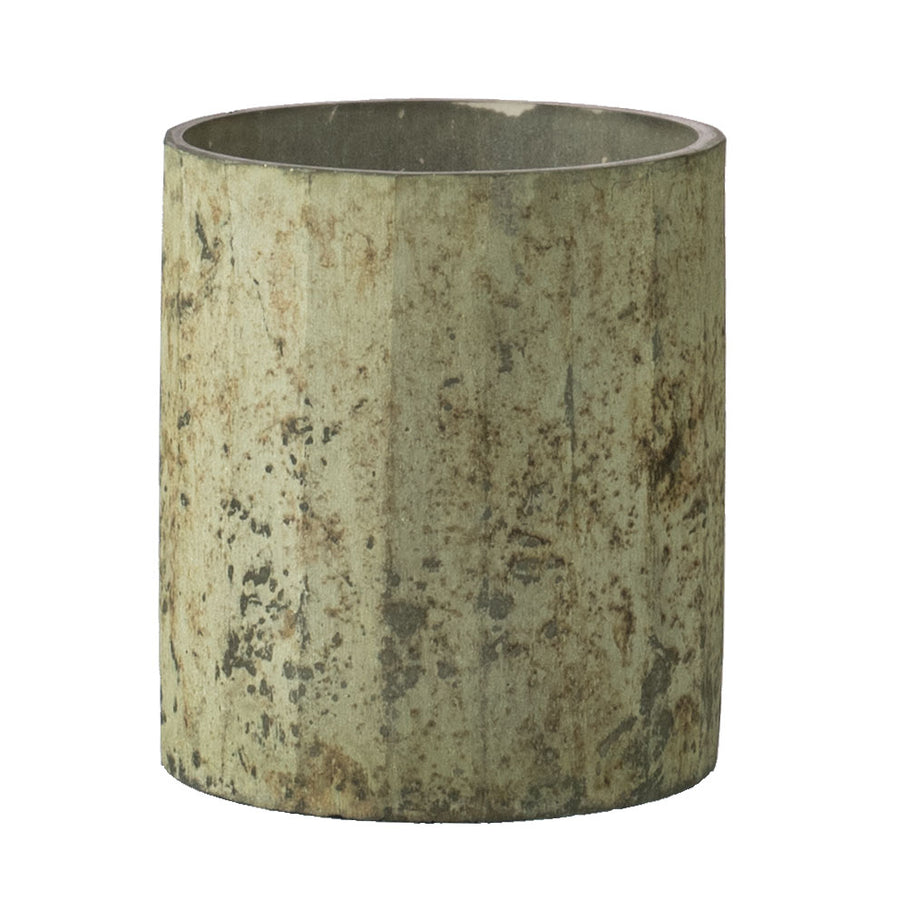 3.5" Glass Segmented Votive: Antique Green