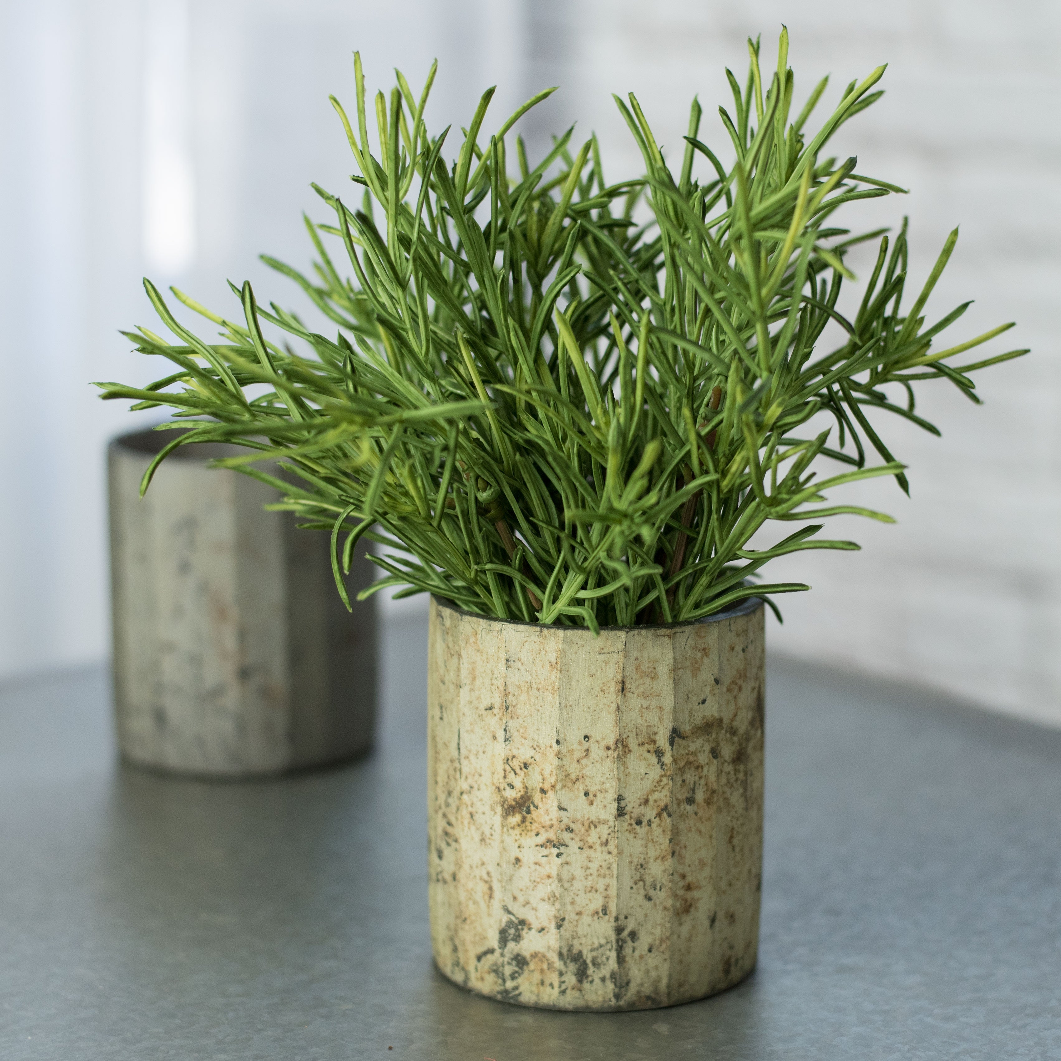 3.5" Glass Segmented Votive: Antique Green