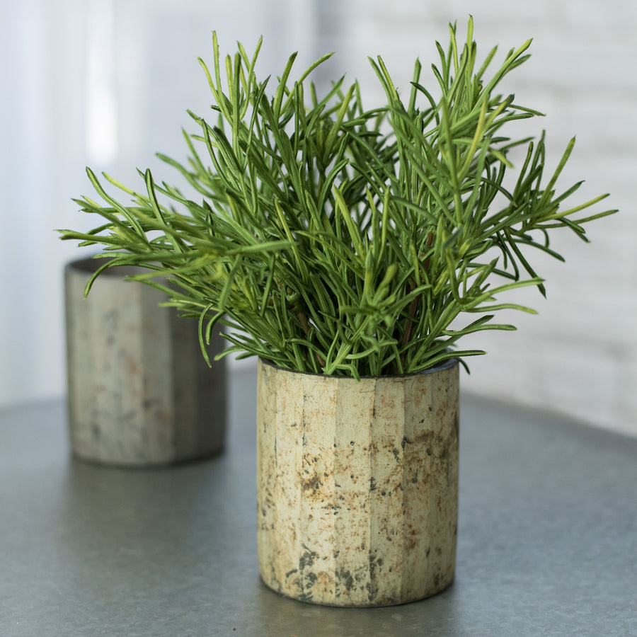3.5" Glass Segmented Votive: Antique Green