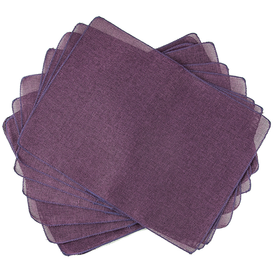 Faux Jute Placemats: Eggplant (10)