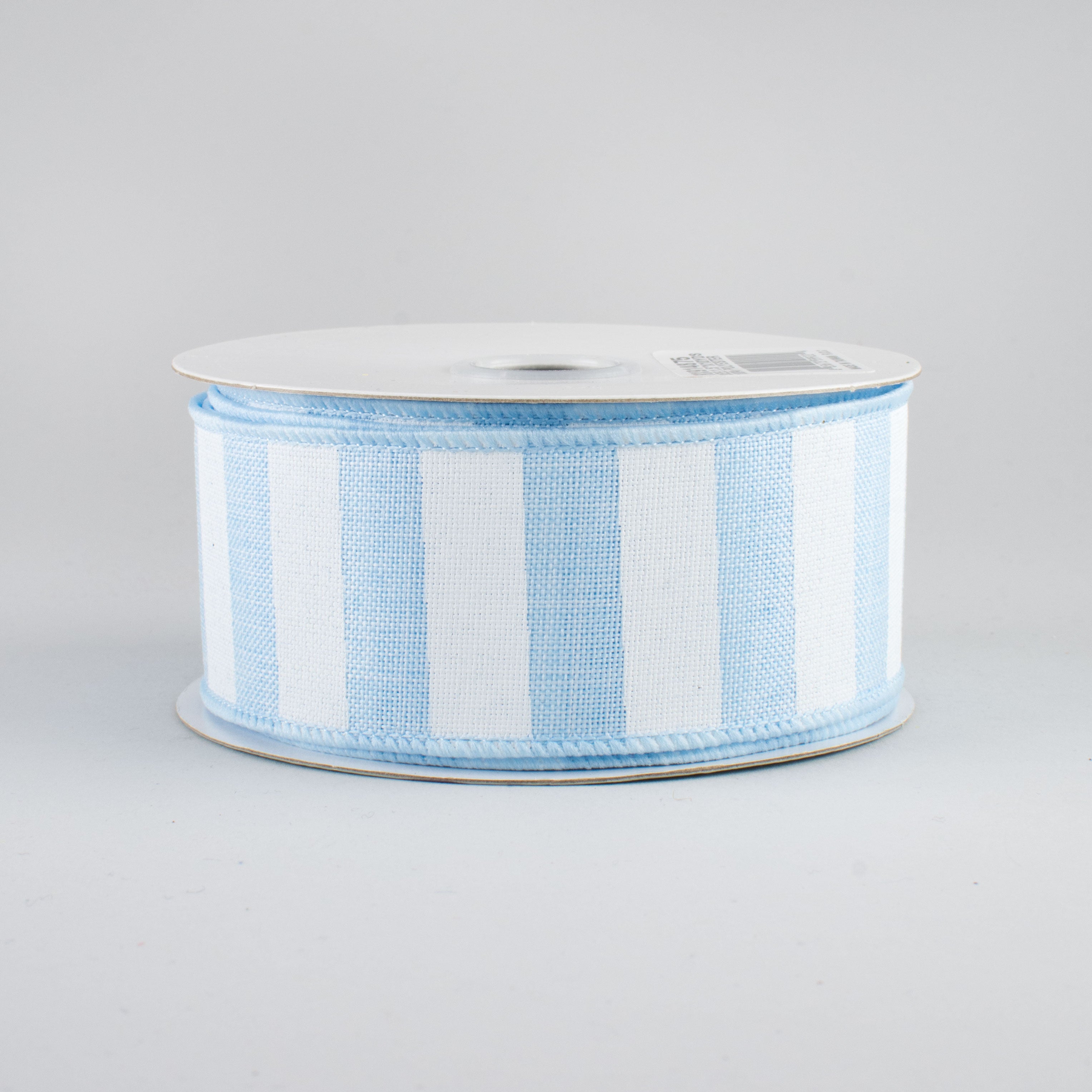 1.5" Horizontal Stripe Ribbon: Light Blue & White (10 Yards)