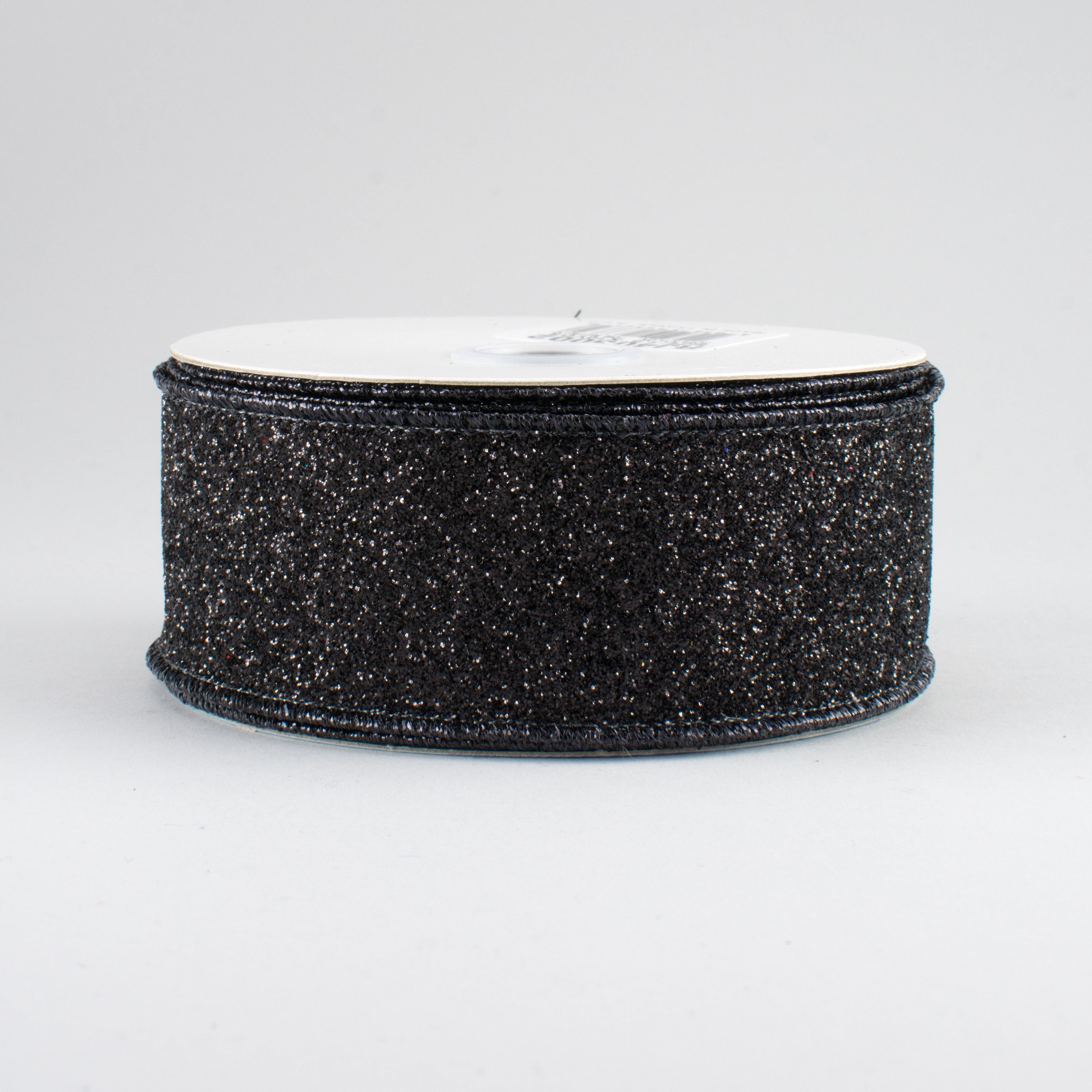 1.5" Glitter On Fabric Ribbon: Black (10 Yards)