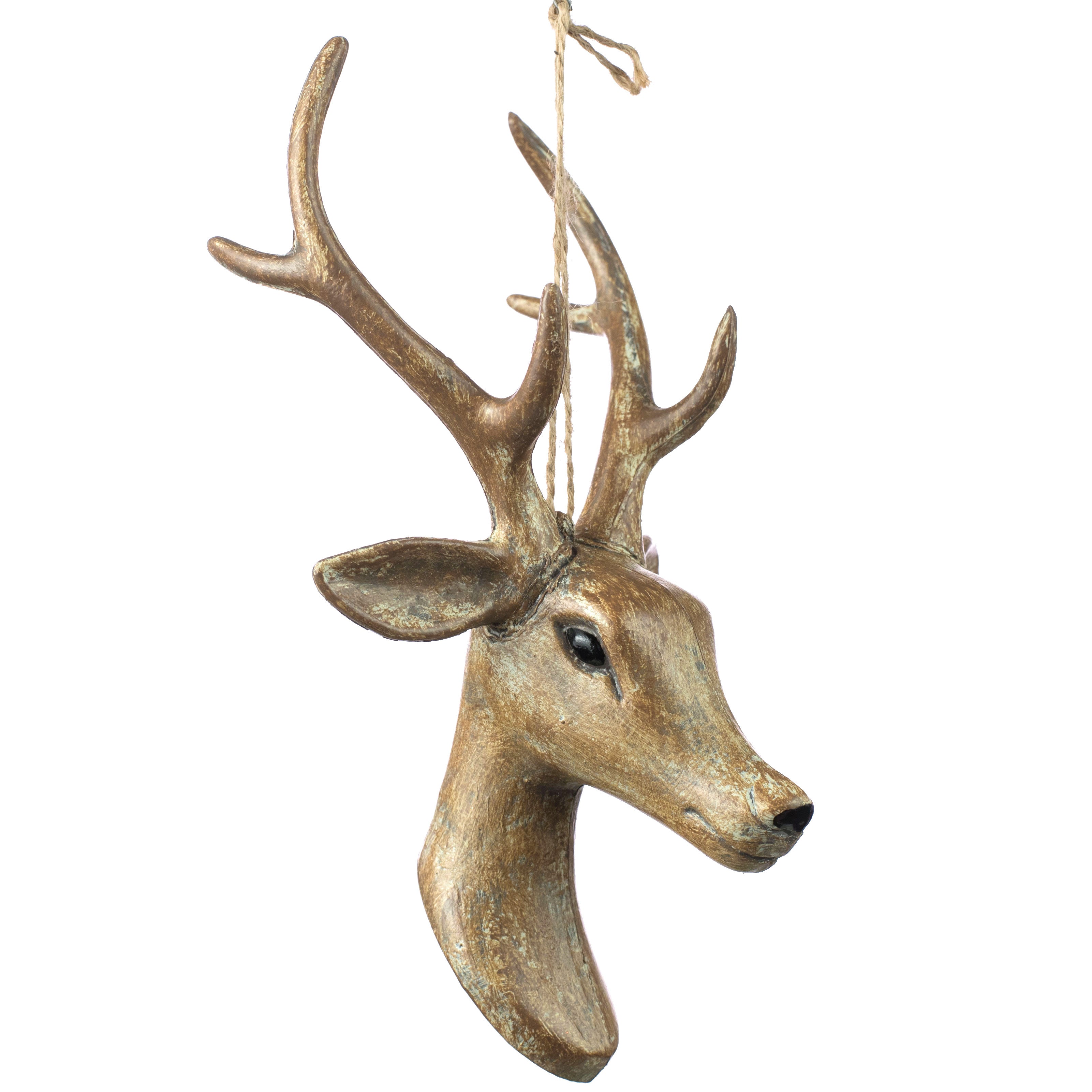 10" Deer Head Ornament: Wood Grain