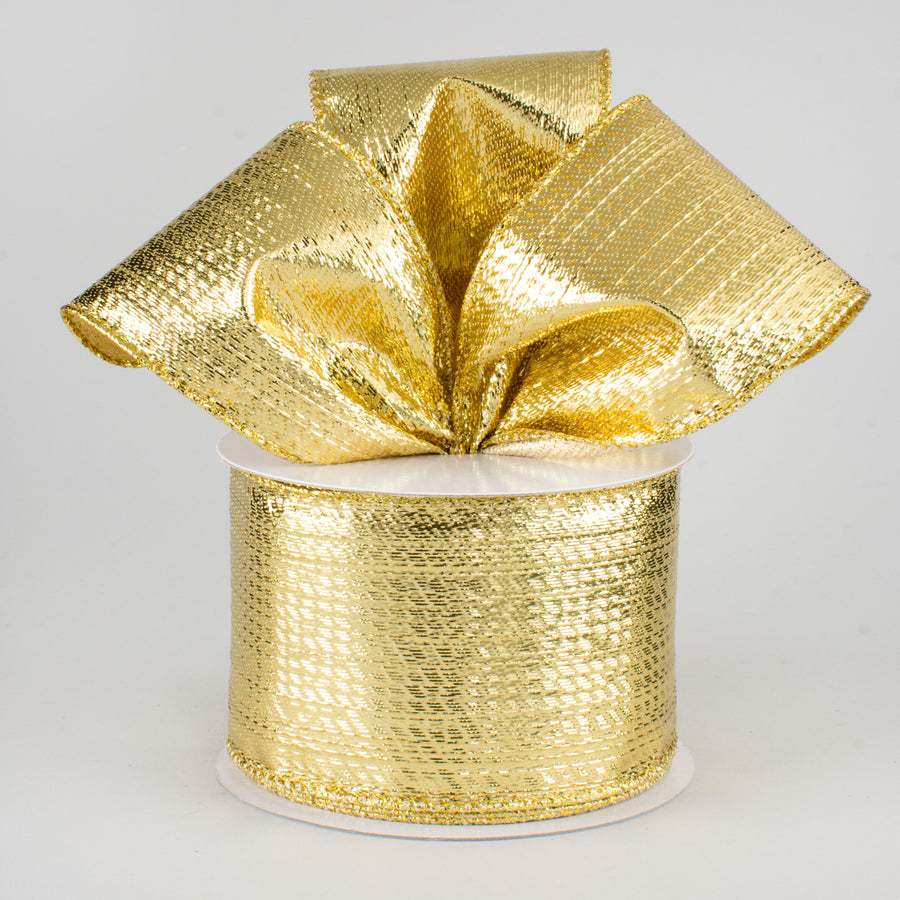 2.5" Metallic Lamé Ribbon: Gold (10 Yards)