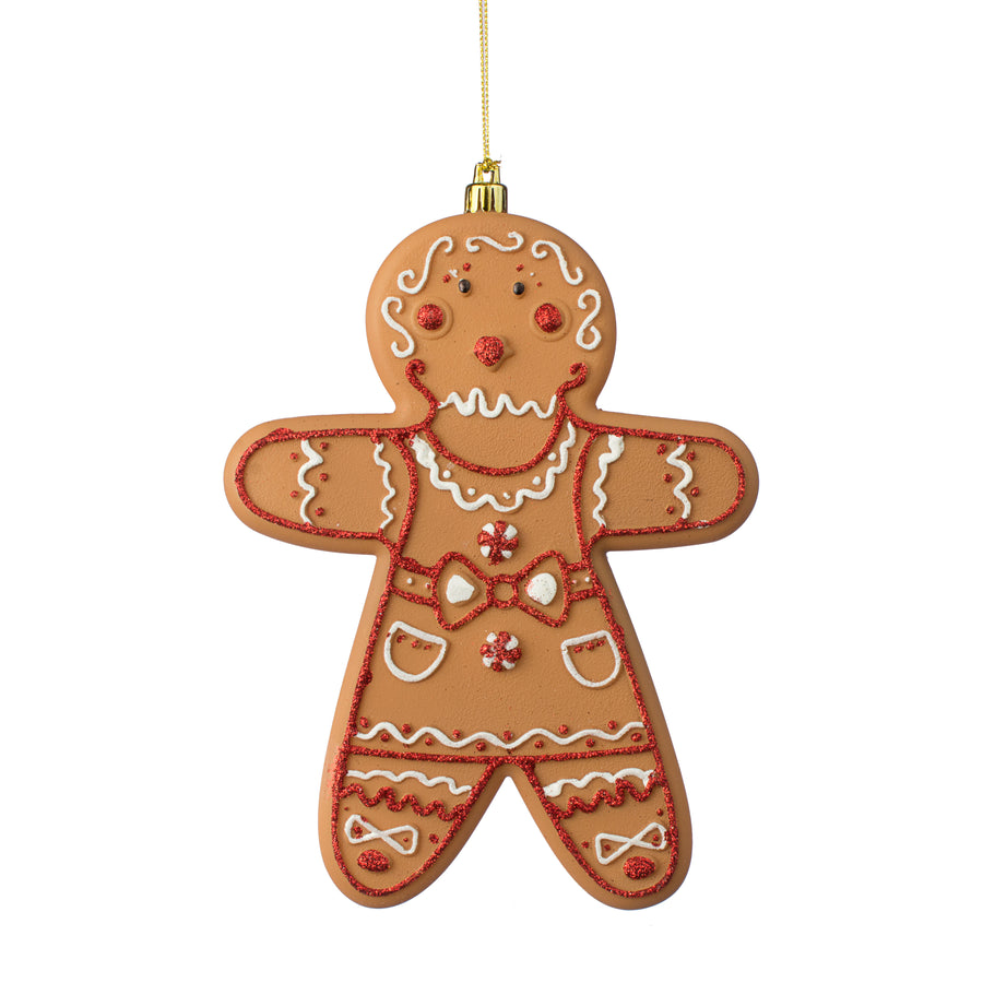 8" Glitter Gingerbread Ornament