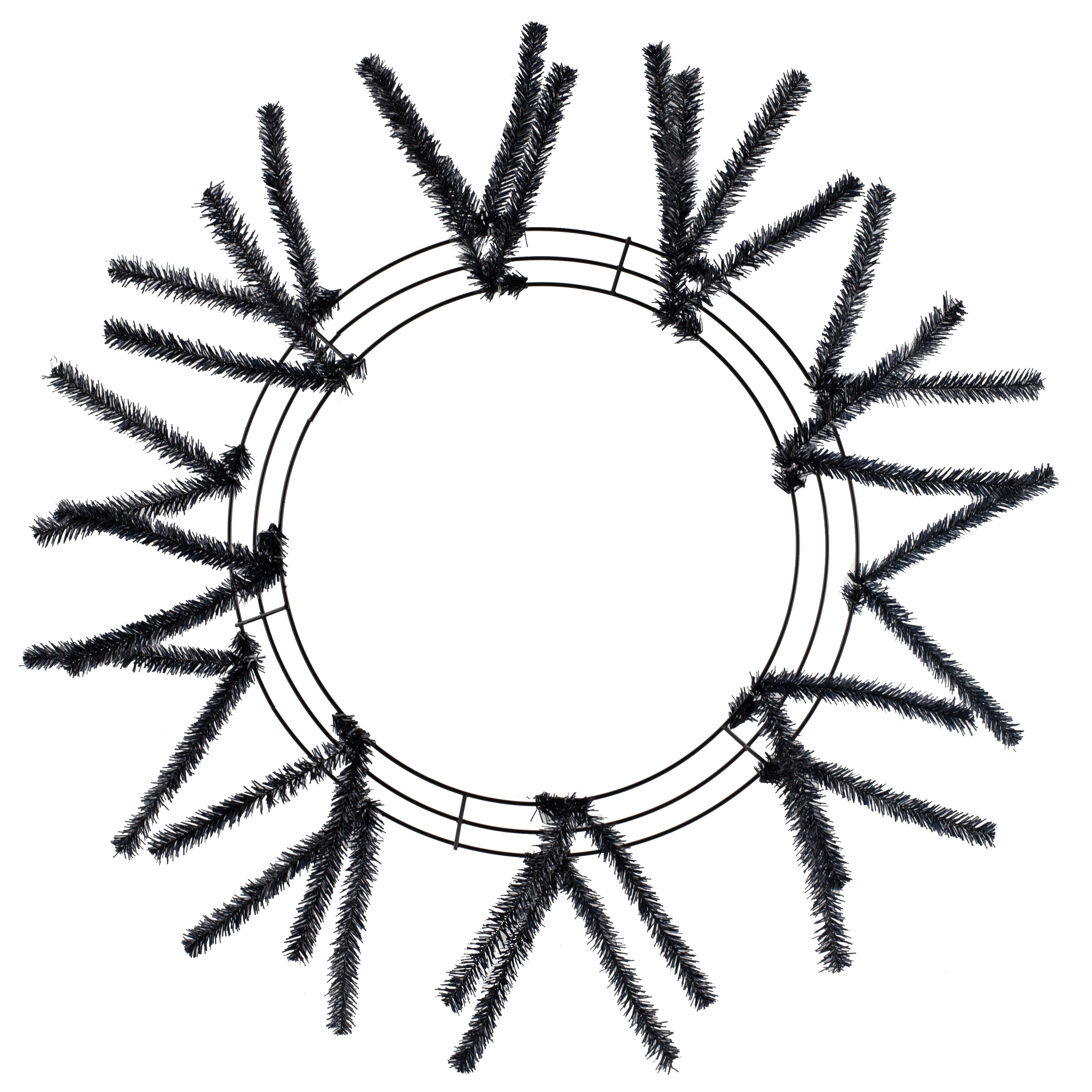 15"-24" Tinsel Work Wreath Form: Metallic Black