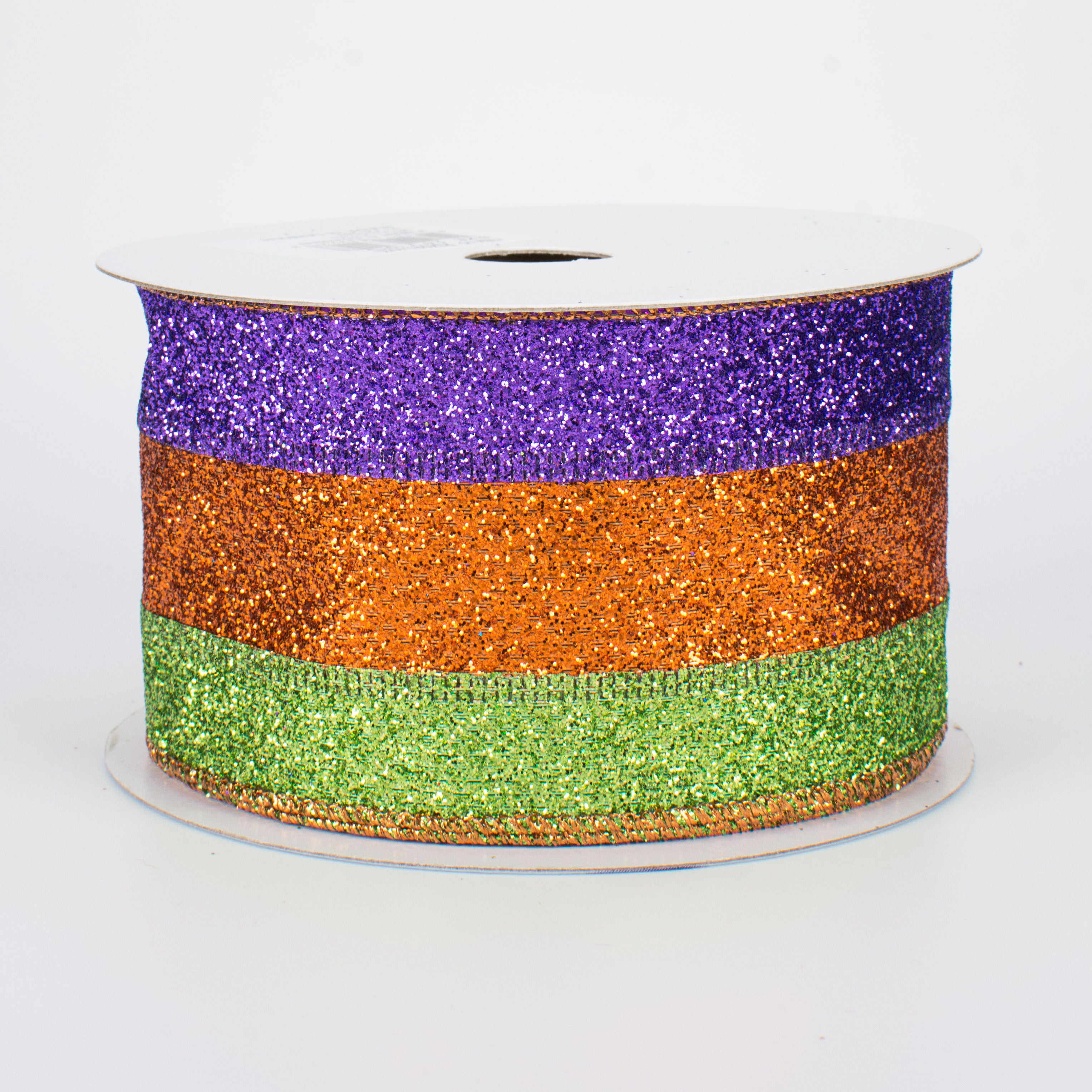 2.5" Glitter Stripe Ribbon: Halloween (10 Yards)