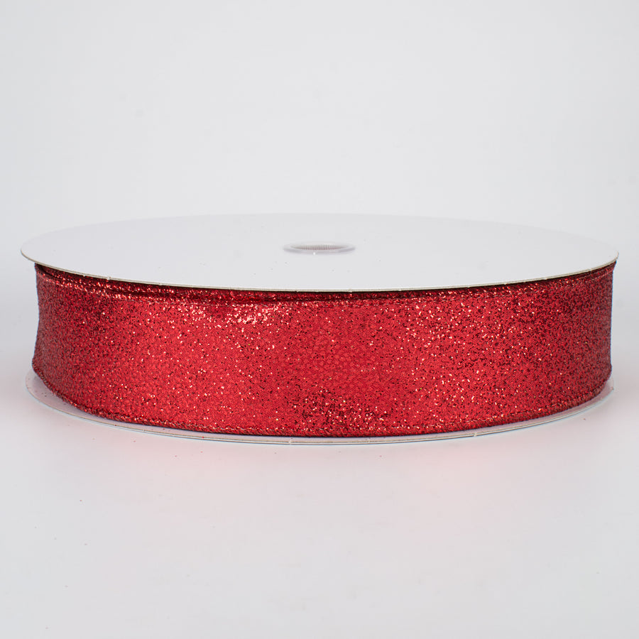 1.5" Mini Glitter Dots Ribbon: Red (50 Yards)