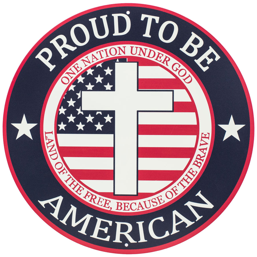 12" Metal Sign: Proud to be an American
