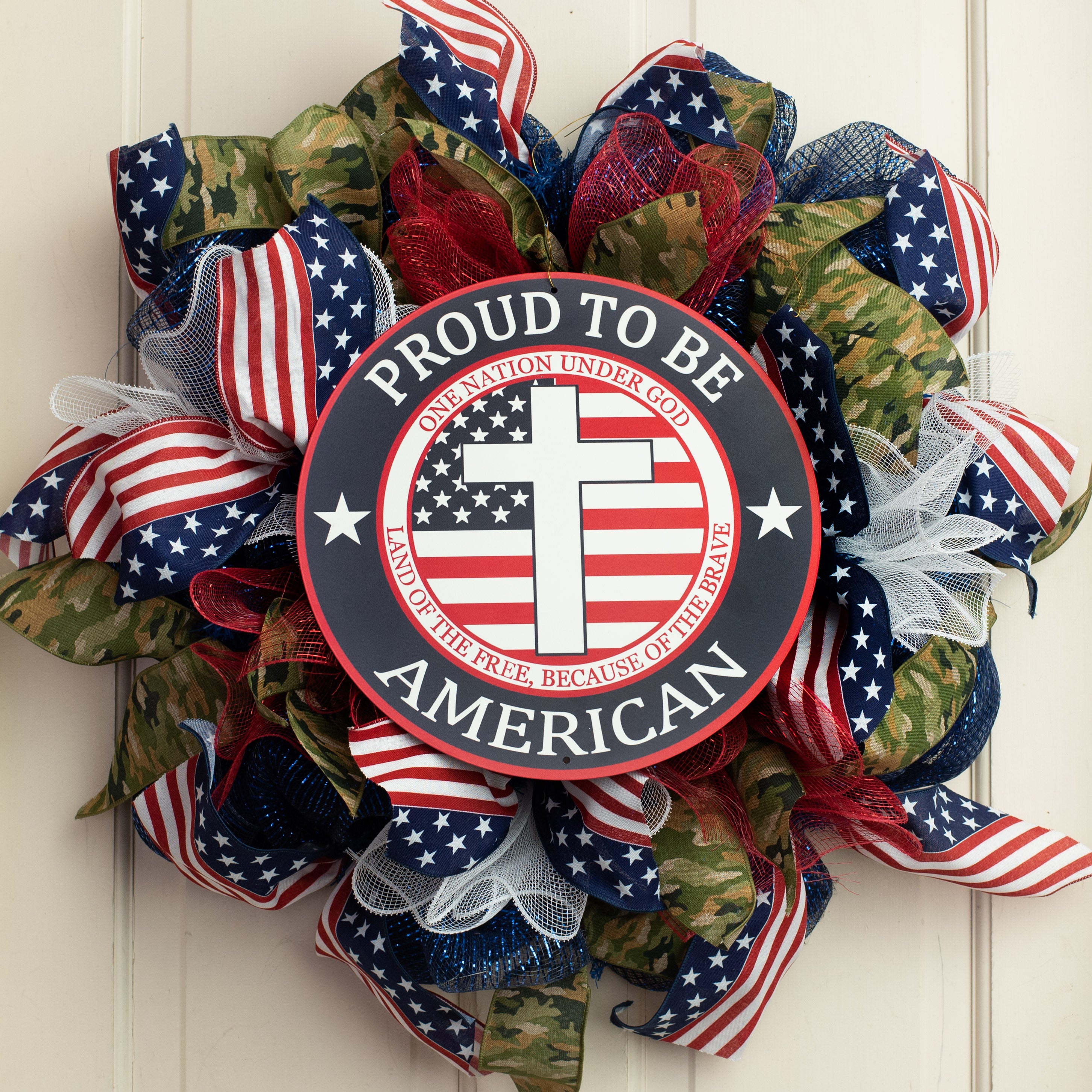 12" Metal Sign: Proud to be an American