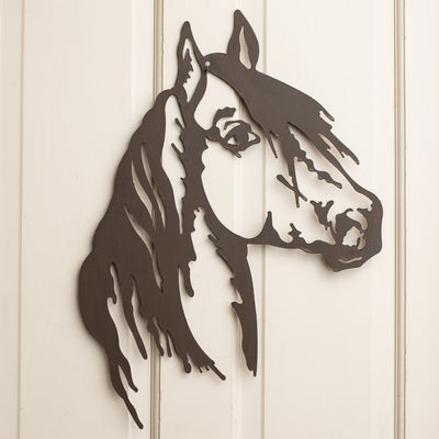 21" Antique Rust Horse Head Wall Decor