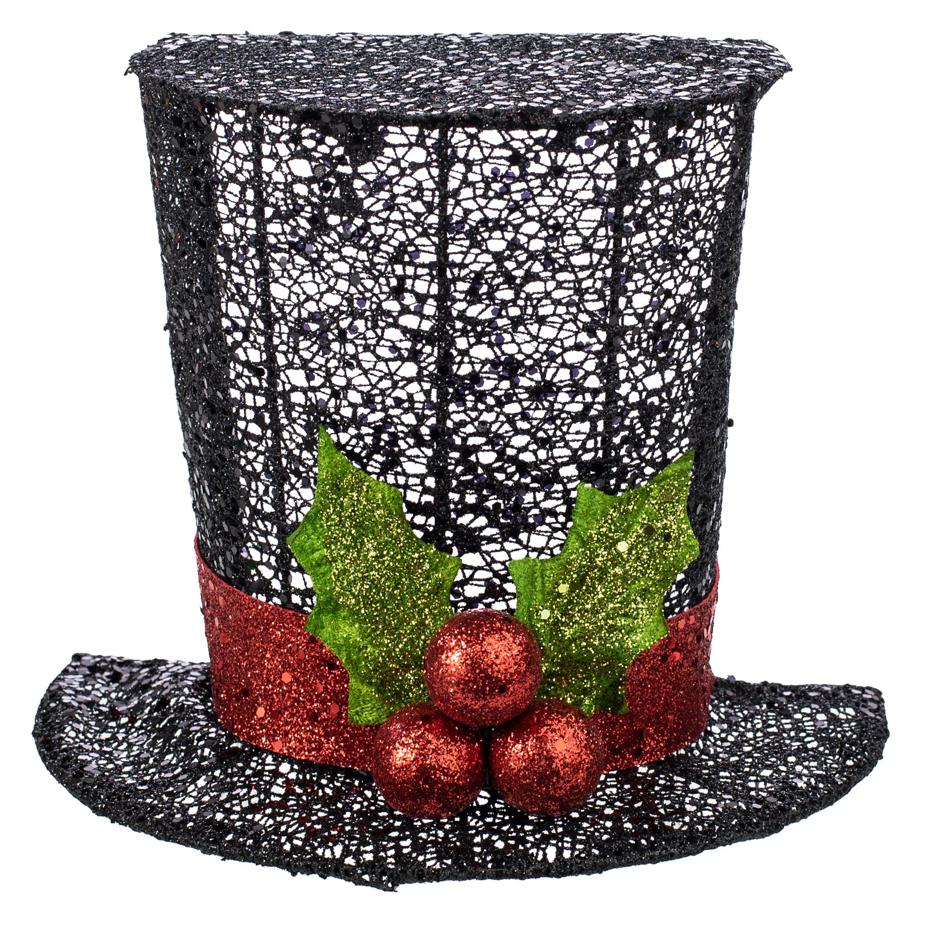 7" Half-a-Hat Glitter Mesh Top Hat