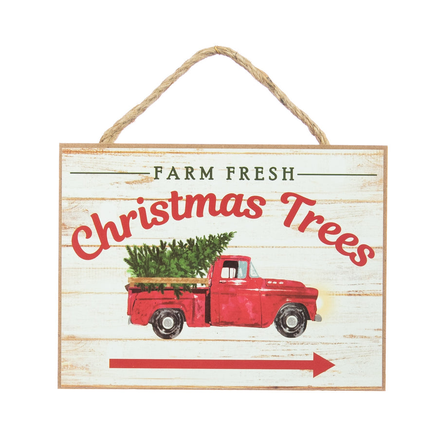 6.5" Wooden Sign: Farm Fresh Christmas Trees