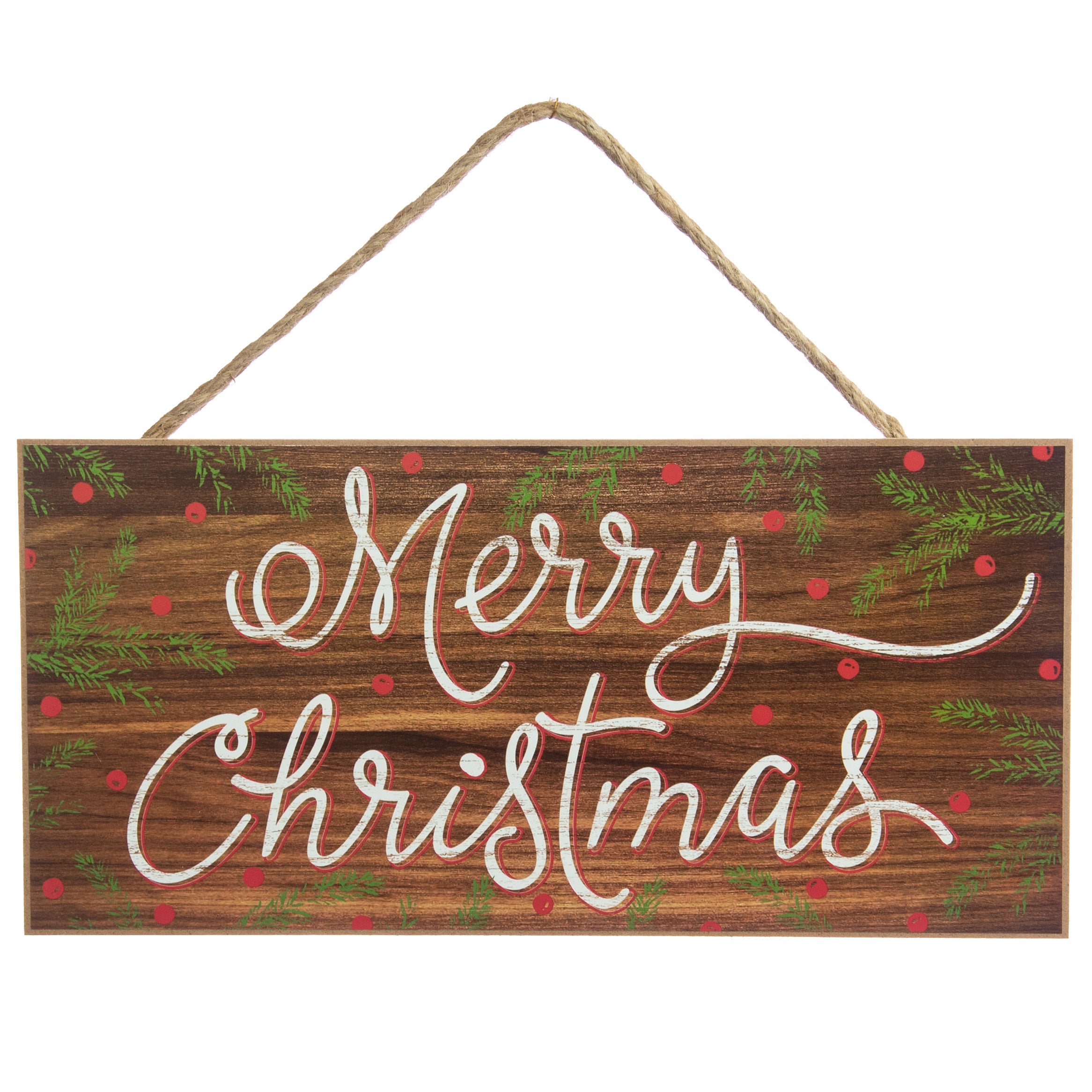 12" Wooden Sign: Merry Christmas Script