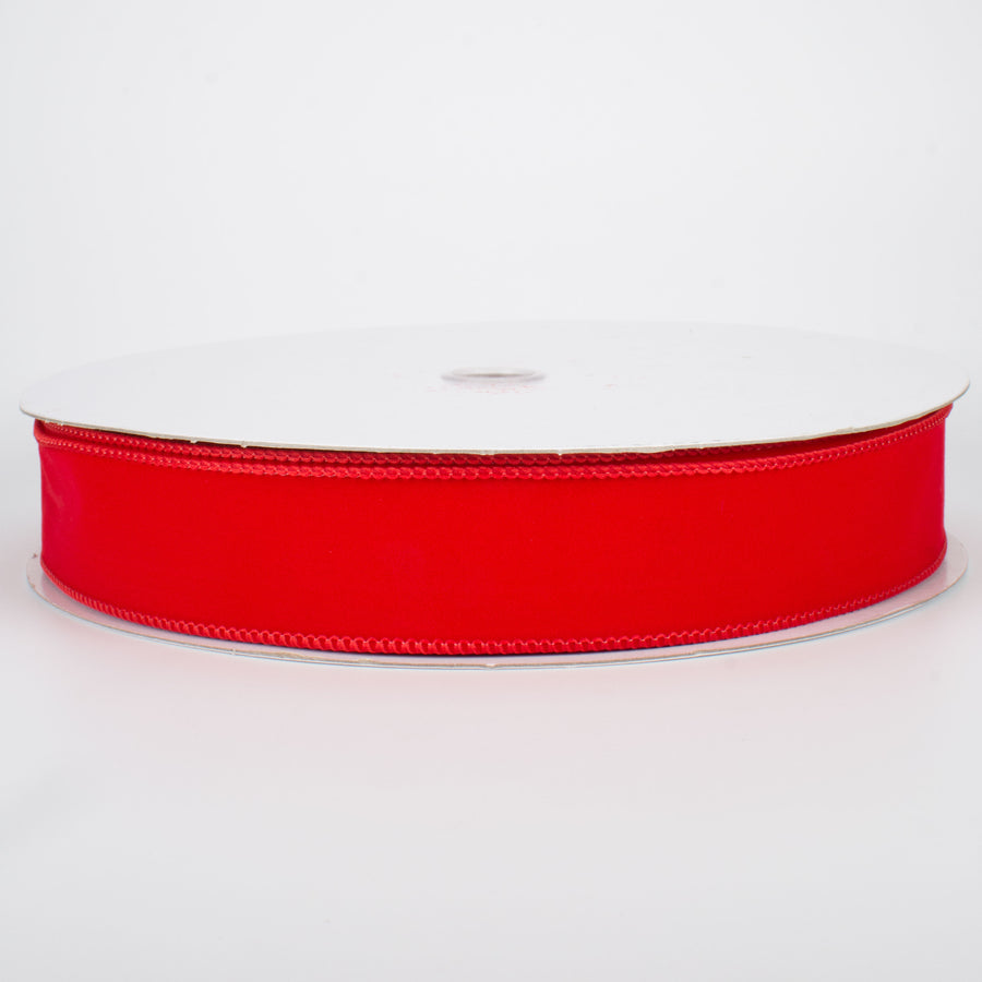 1.5" Wired Velvet Ribbon: Red (50 Yards)