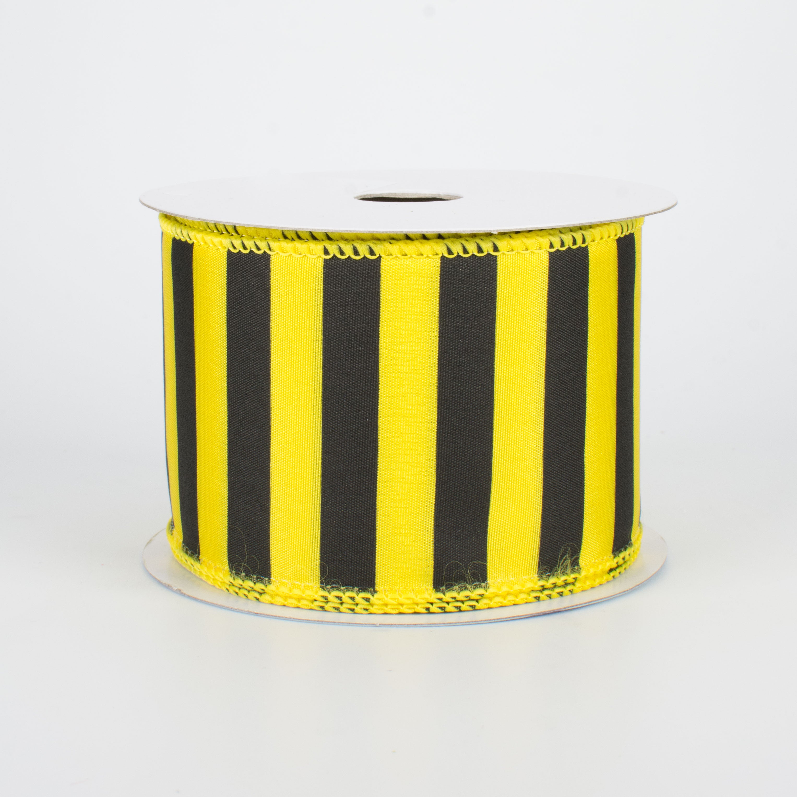 2.5" Medium Stripe Ribbon: Yellow & Black (10 Yards)
