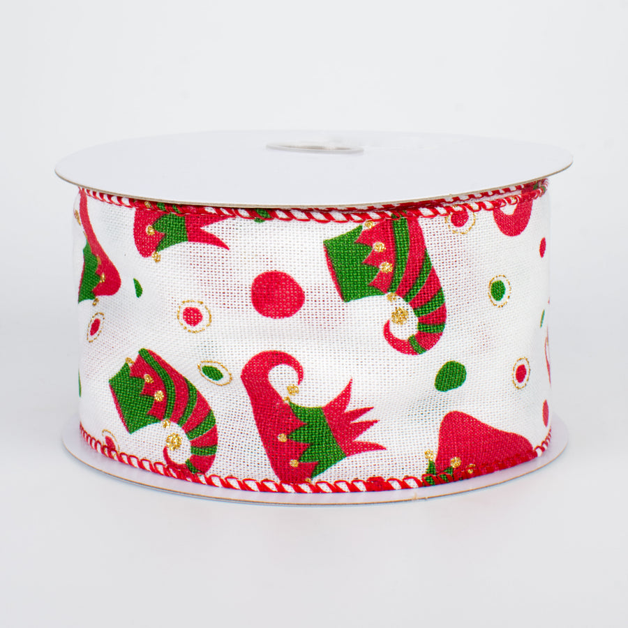 2.5" Elf Boots Linen Ribbon