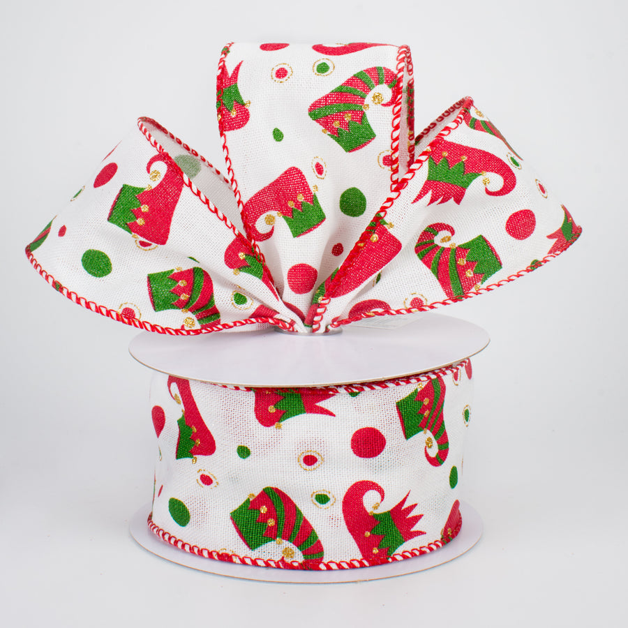 2.5" Elf Boots Linen Ribbon