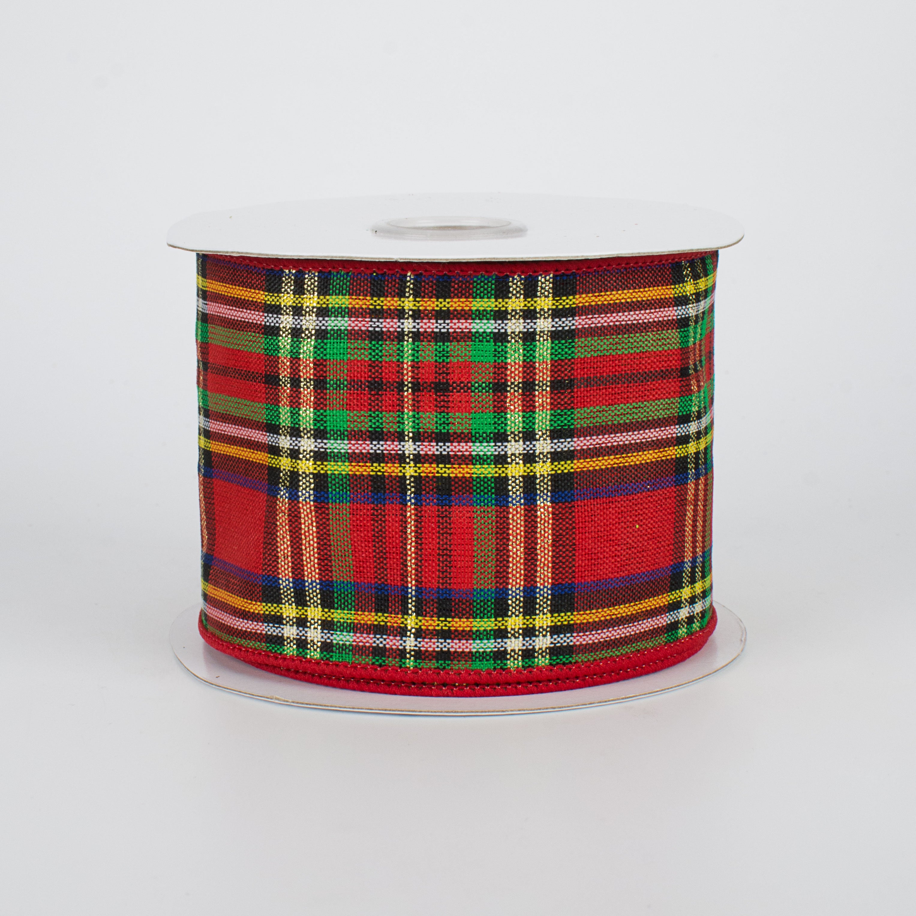 2.5" Traditional Red Tartan Plaid Ribbon (10 Yards)
