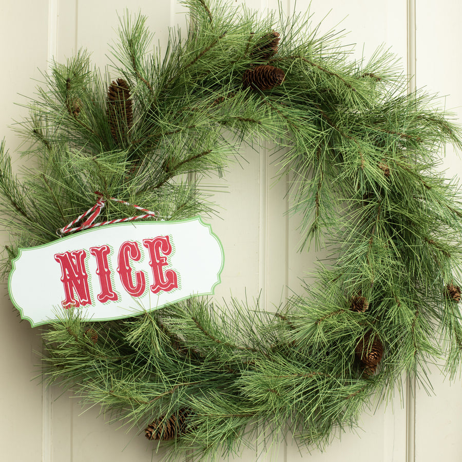 11.5" Reversible Naughty Or Nice Sign