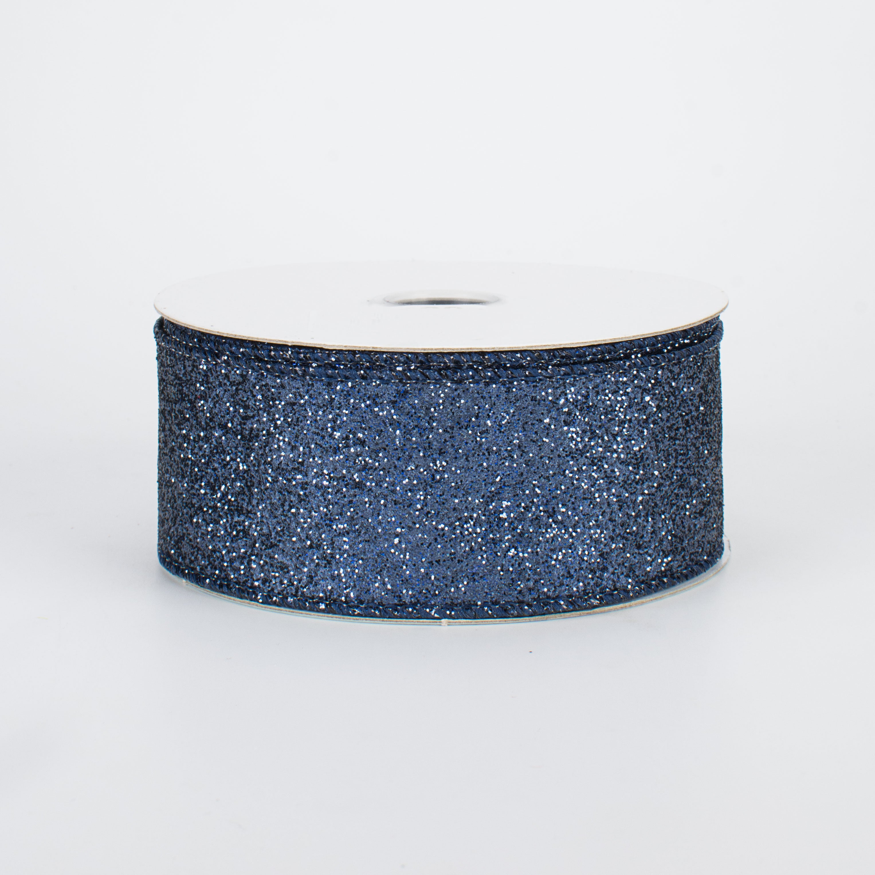 1.5" Glitter On Metallic Ribbon: Navy Blue (10 Yards)