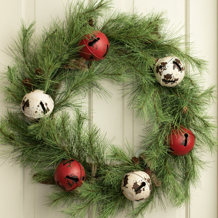 4" Rustic Metal Jingle Bell: Red