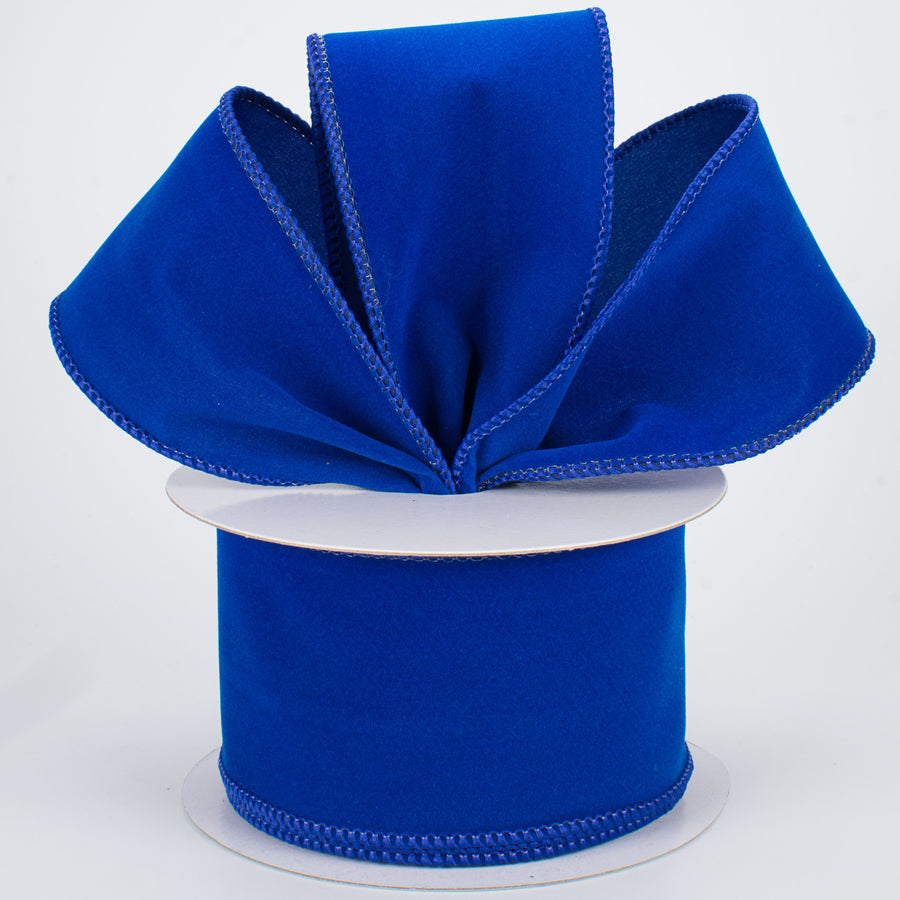 2.5" Wired Velvet Ribbon: Royal Blue (10 Yards)