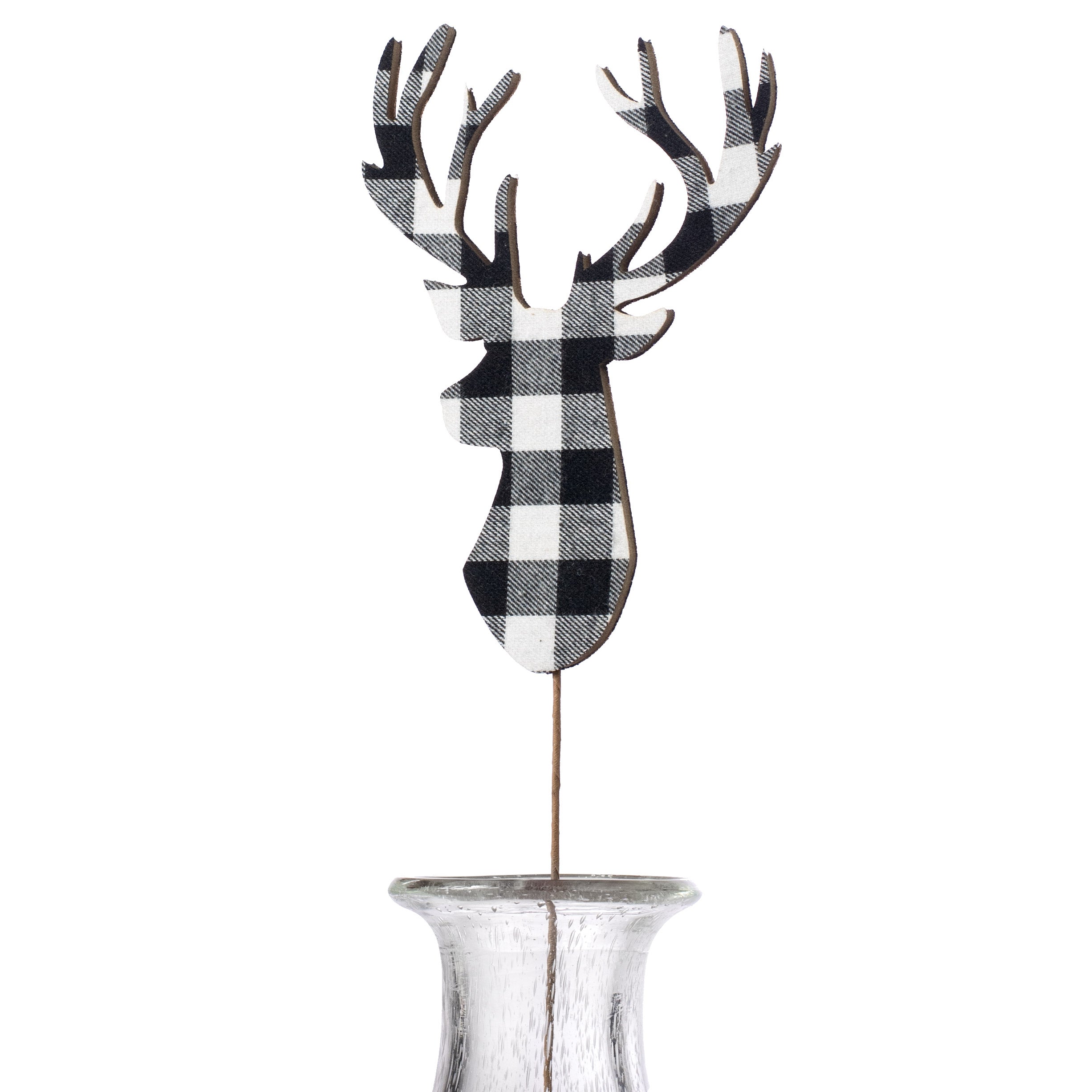 21" Reindeer Pick: Black & White Check