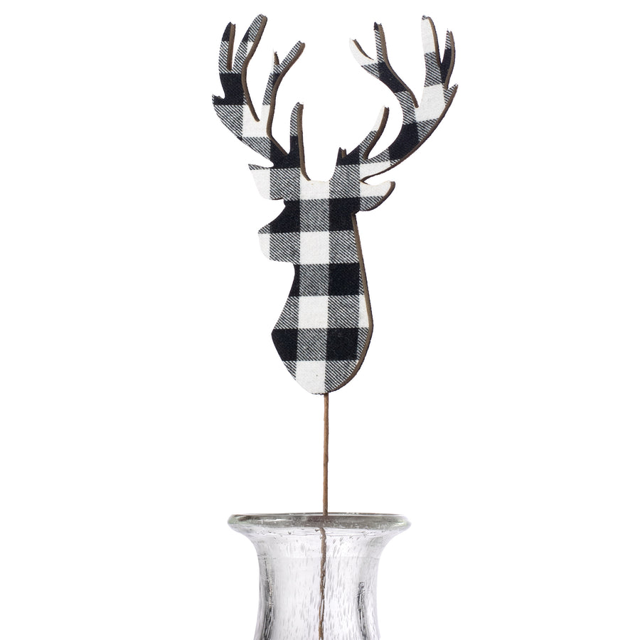 21" Reindeer Pick: Black & White Check