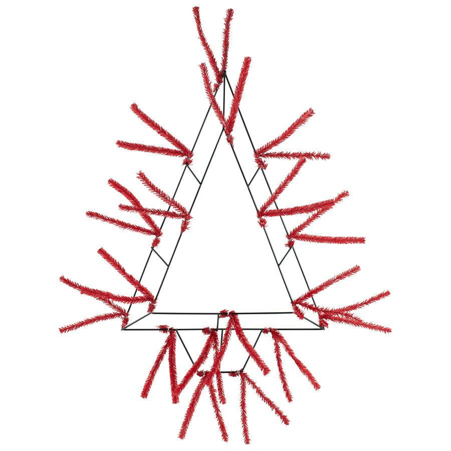 20" Tinsel Open Tree Work Form: Red