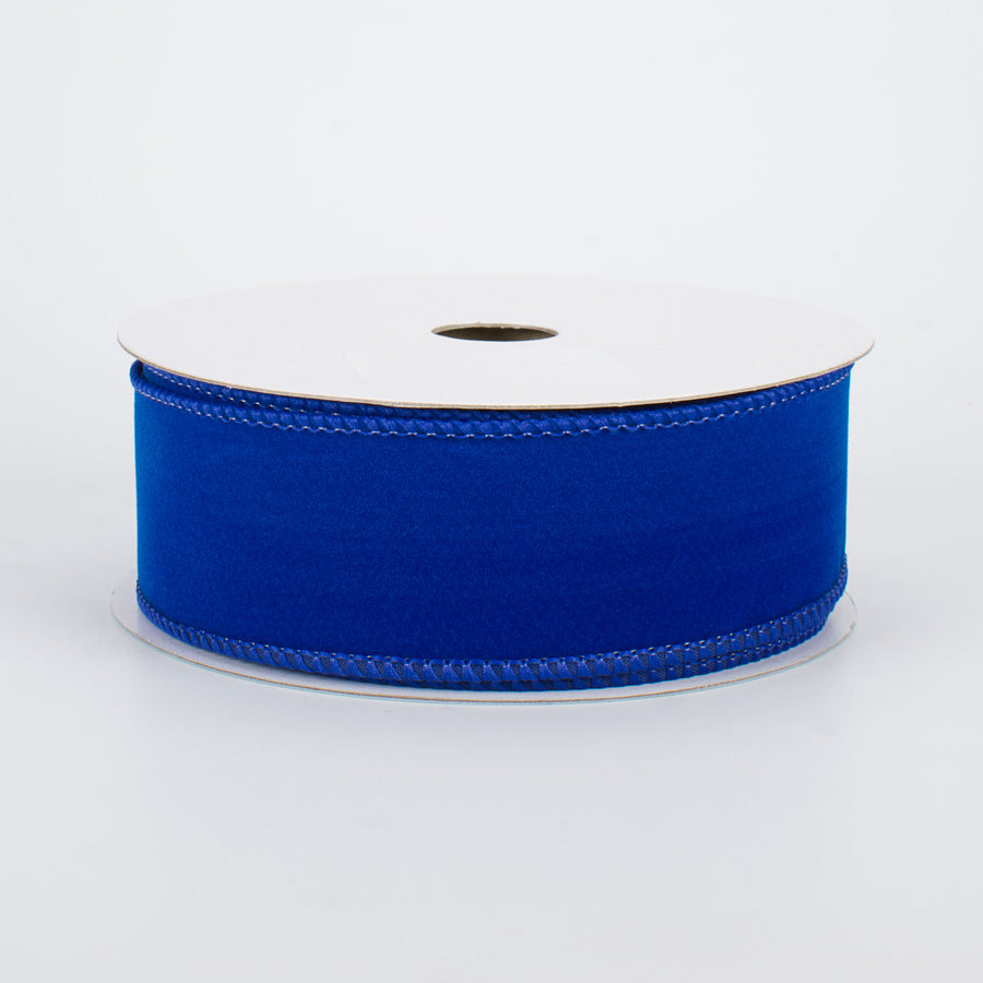 1.5" Wired Velvet Ribbon: Royal Blue (10 Yards)