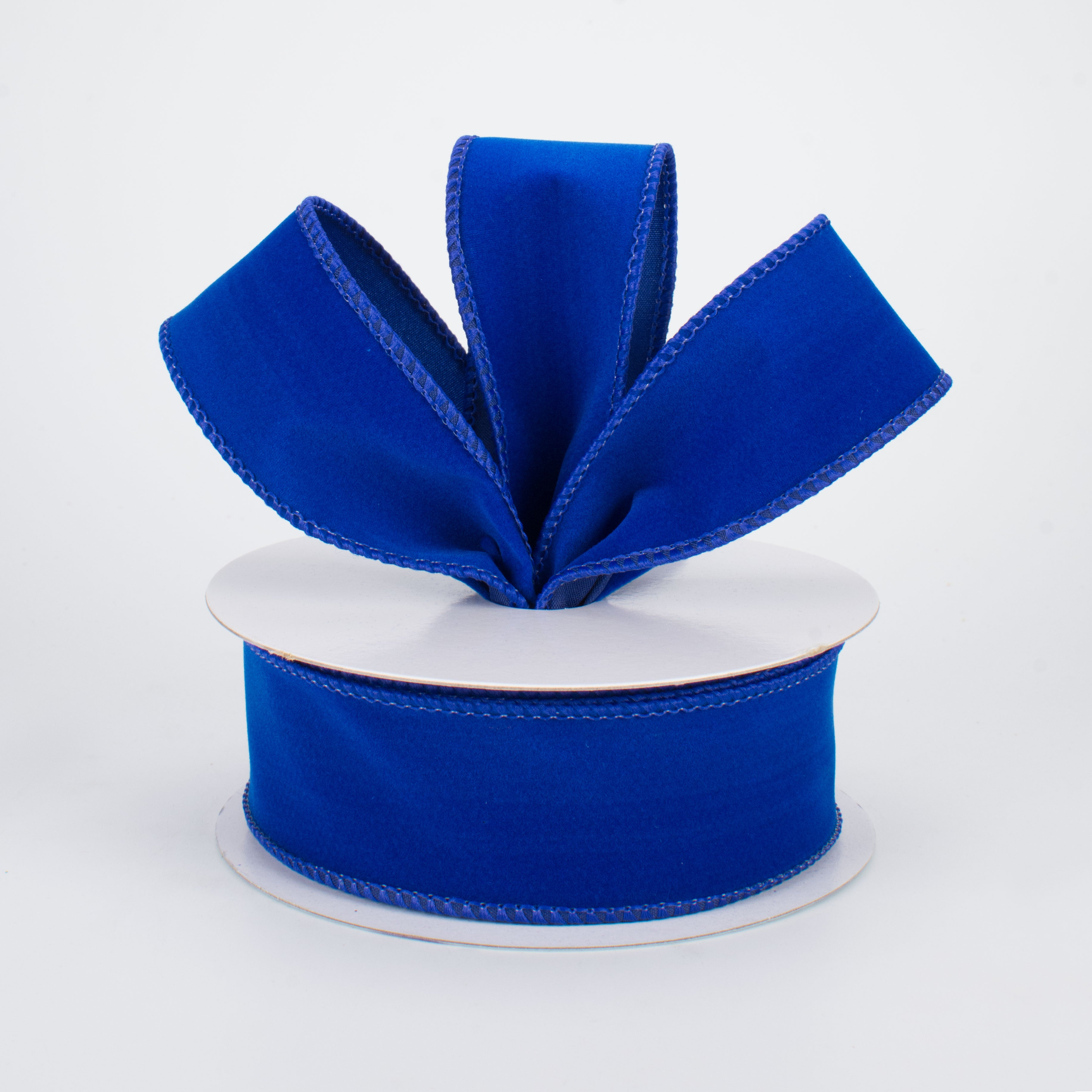 1.5" Wired Velvet Ribbon: Royal Blue (10 Yards)