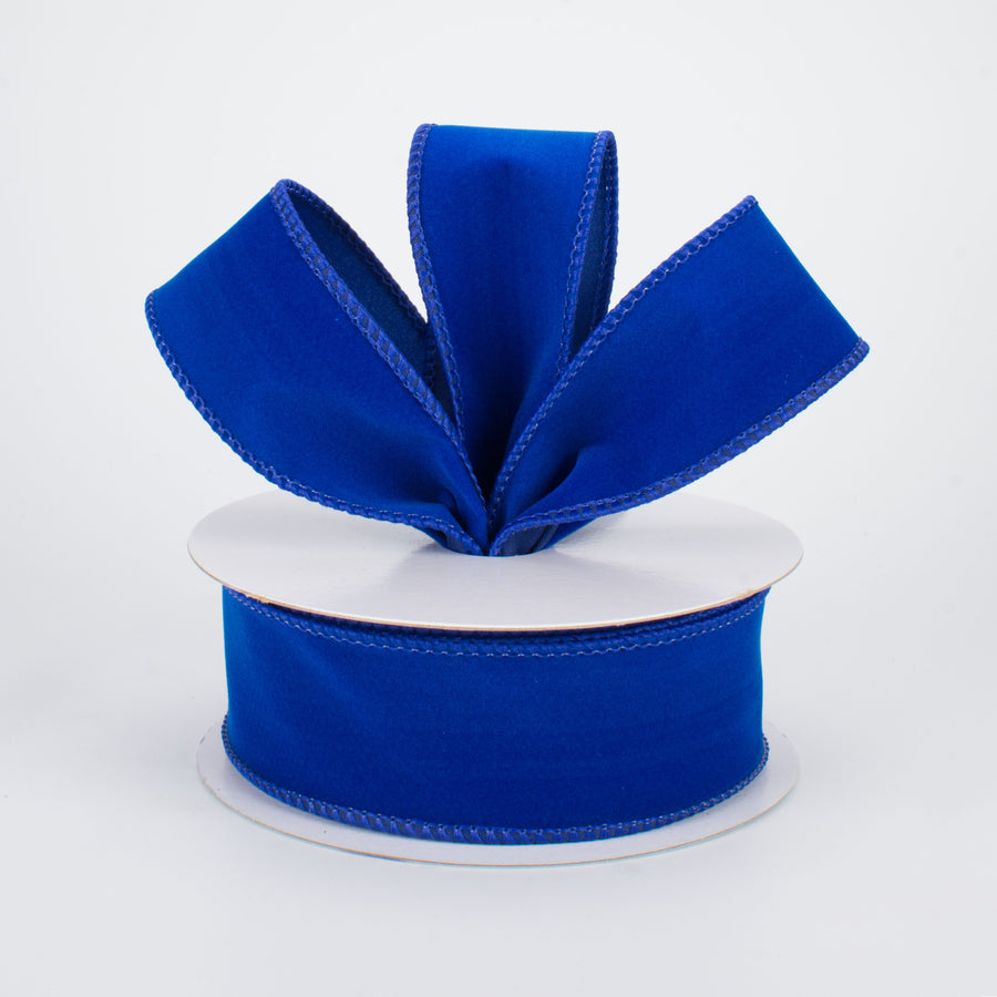 1.5" Wired Velvet Ribbon: Royal Blue (10 Yards)