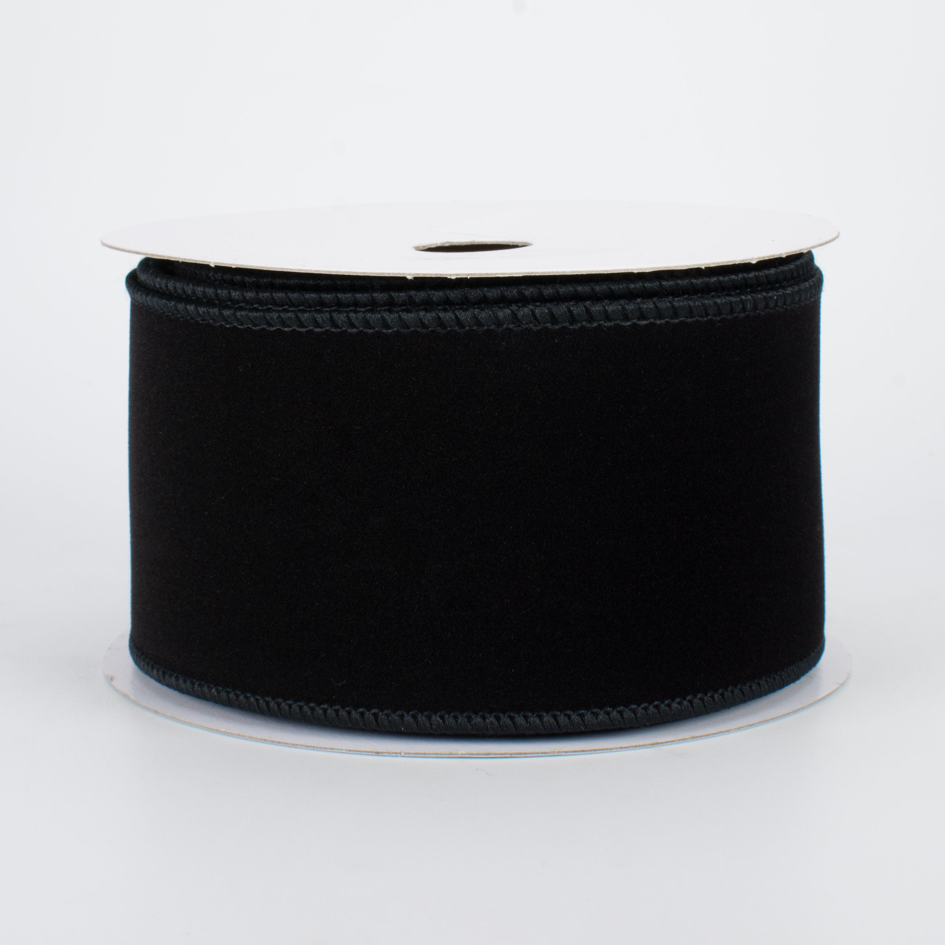 2.5" Wired Velvet Ribbon: Black (10 Yards)