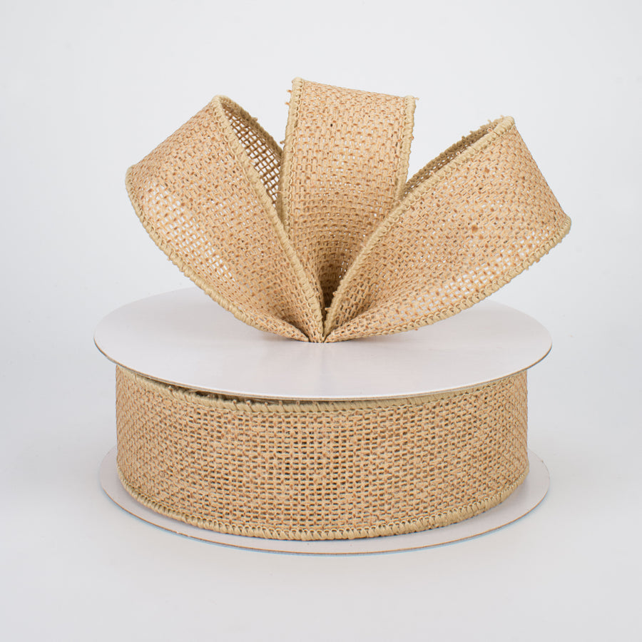 1.5" Faux Burlap Ribbon: Natural (10 Yards)