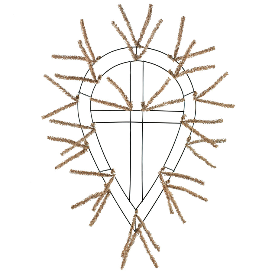 23" Teardrop Work Form: Burlap