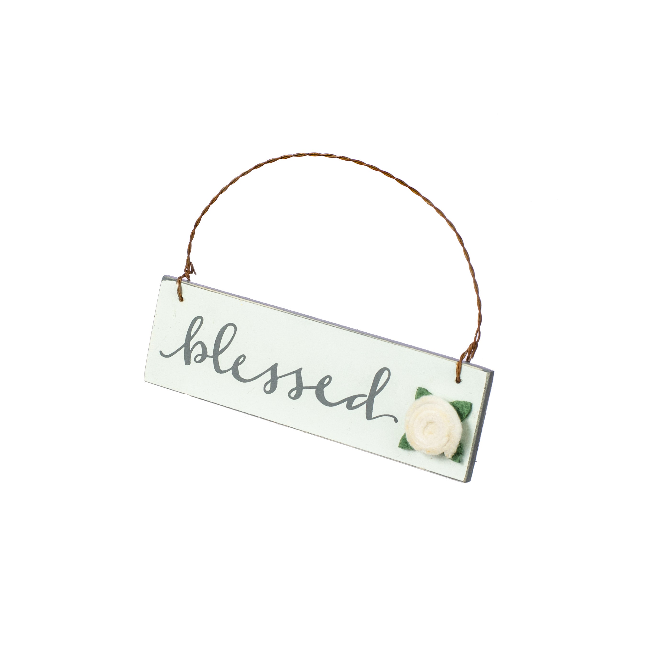 Felt Flower Blessed Ornament (5" x 1.5")