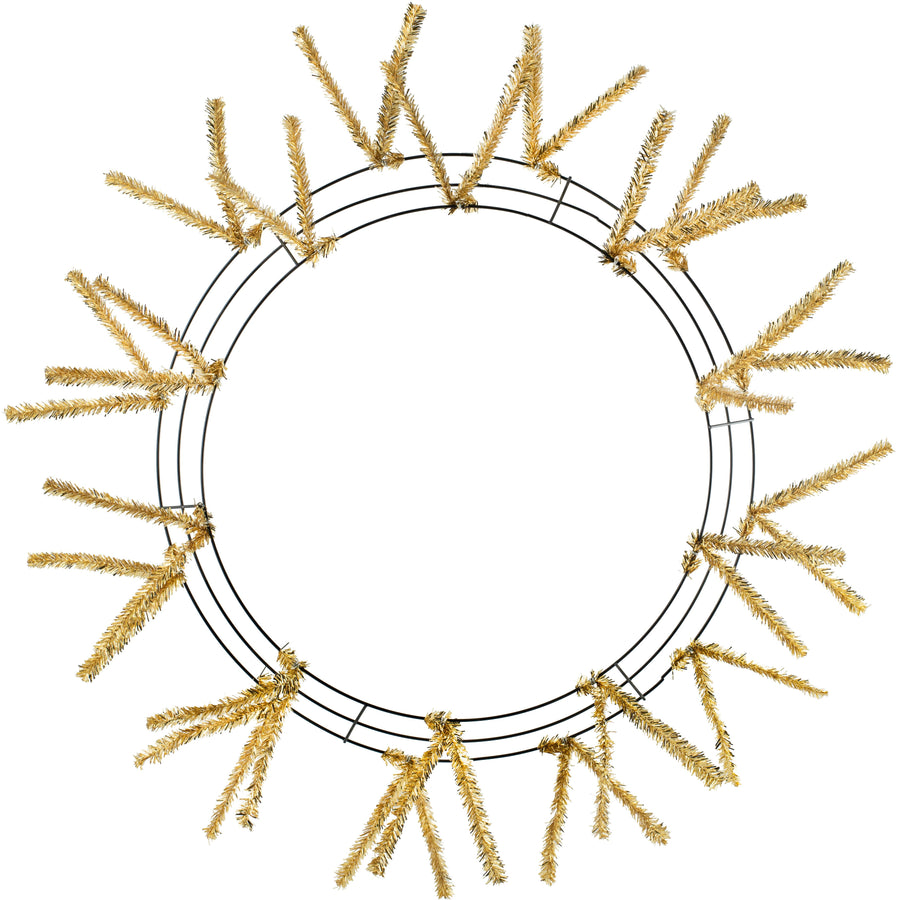 20-30" Tinsel Work Wreath Form: Metallic Gold
