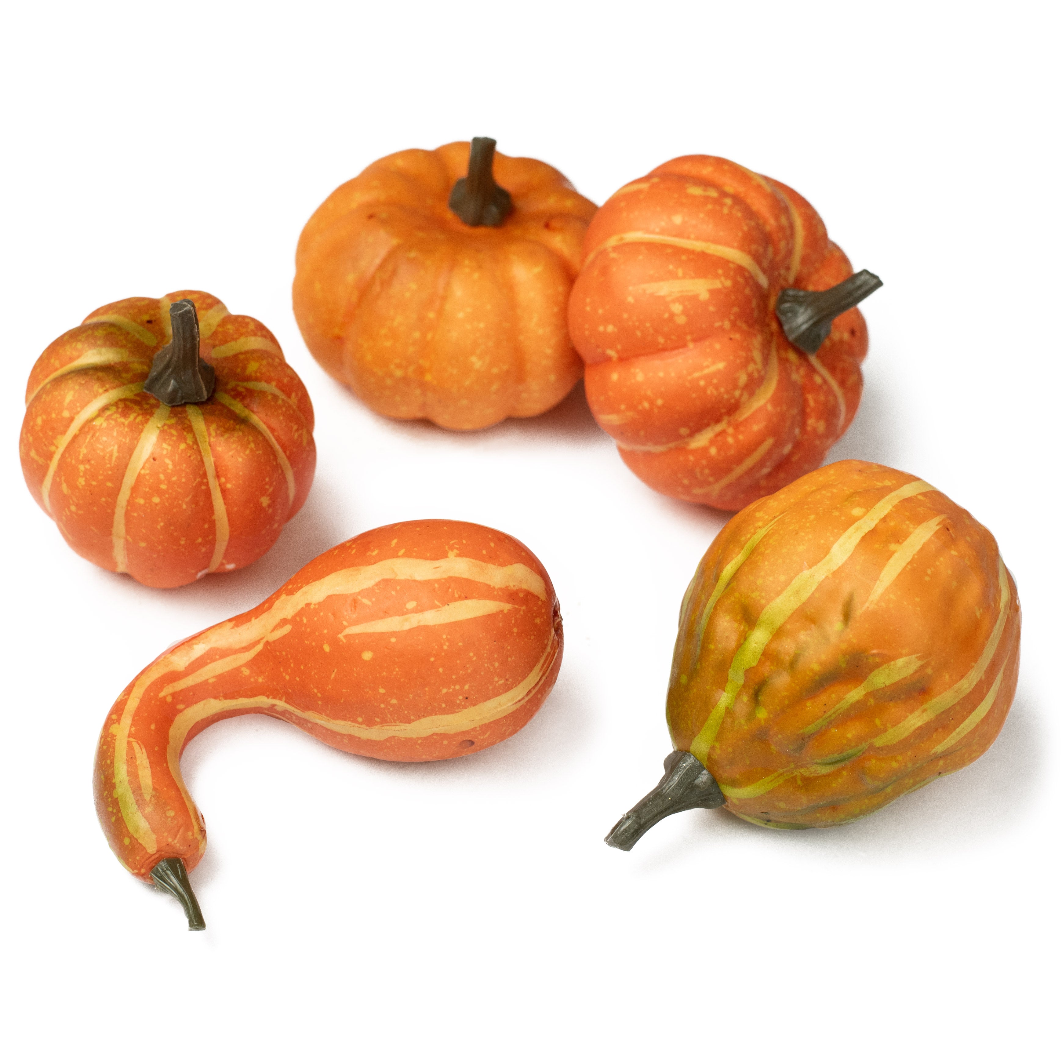 Faux Pumpkin Assortment: Orange (Set of 5)